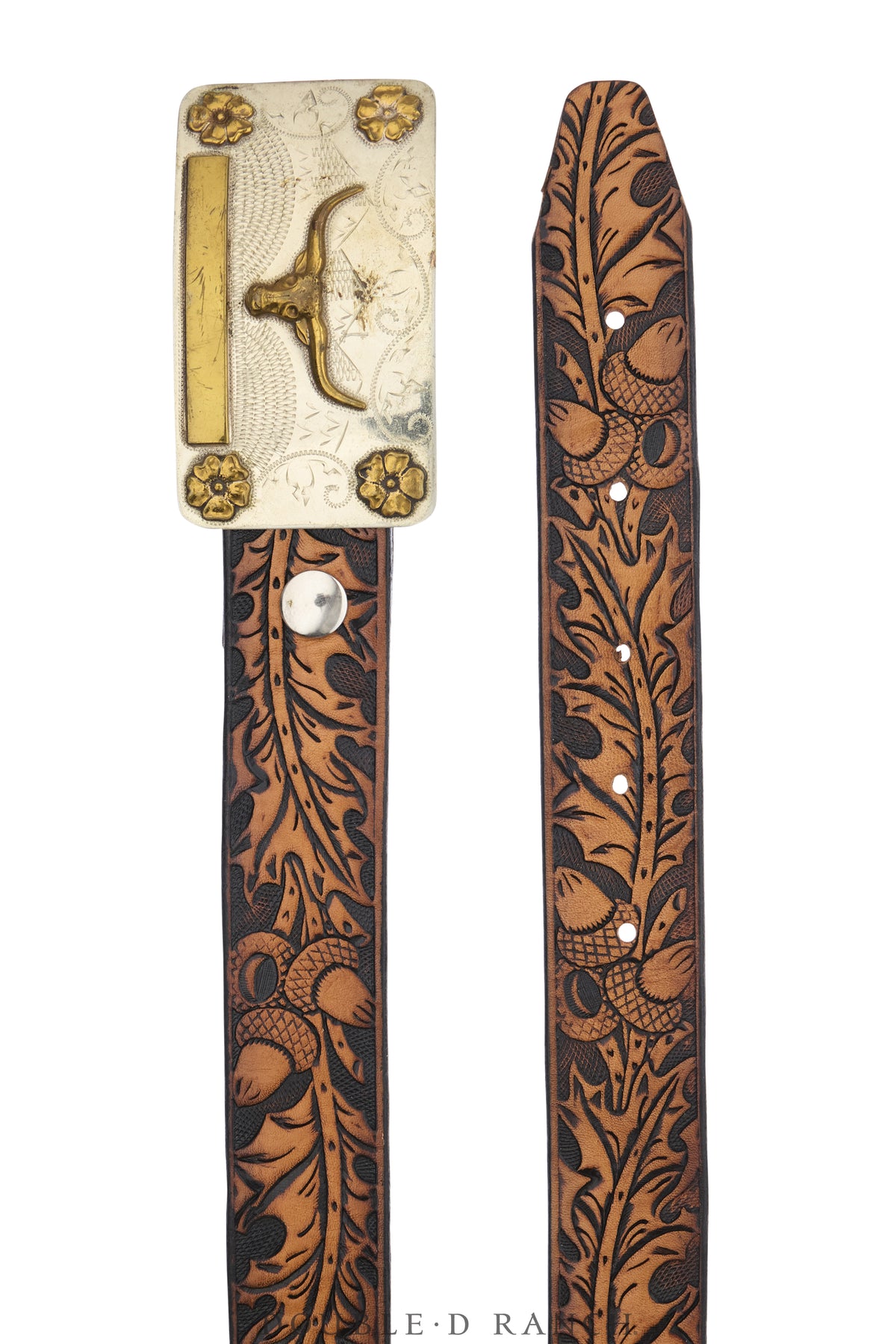 Belt, A Vintage, Buckle, Western, Longhorn, Hallmark, Vintage ‘50s, 1194