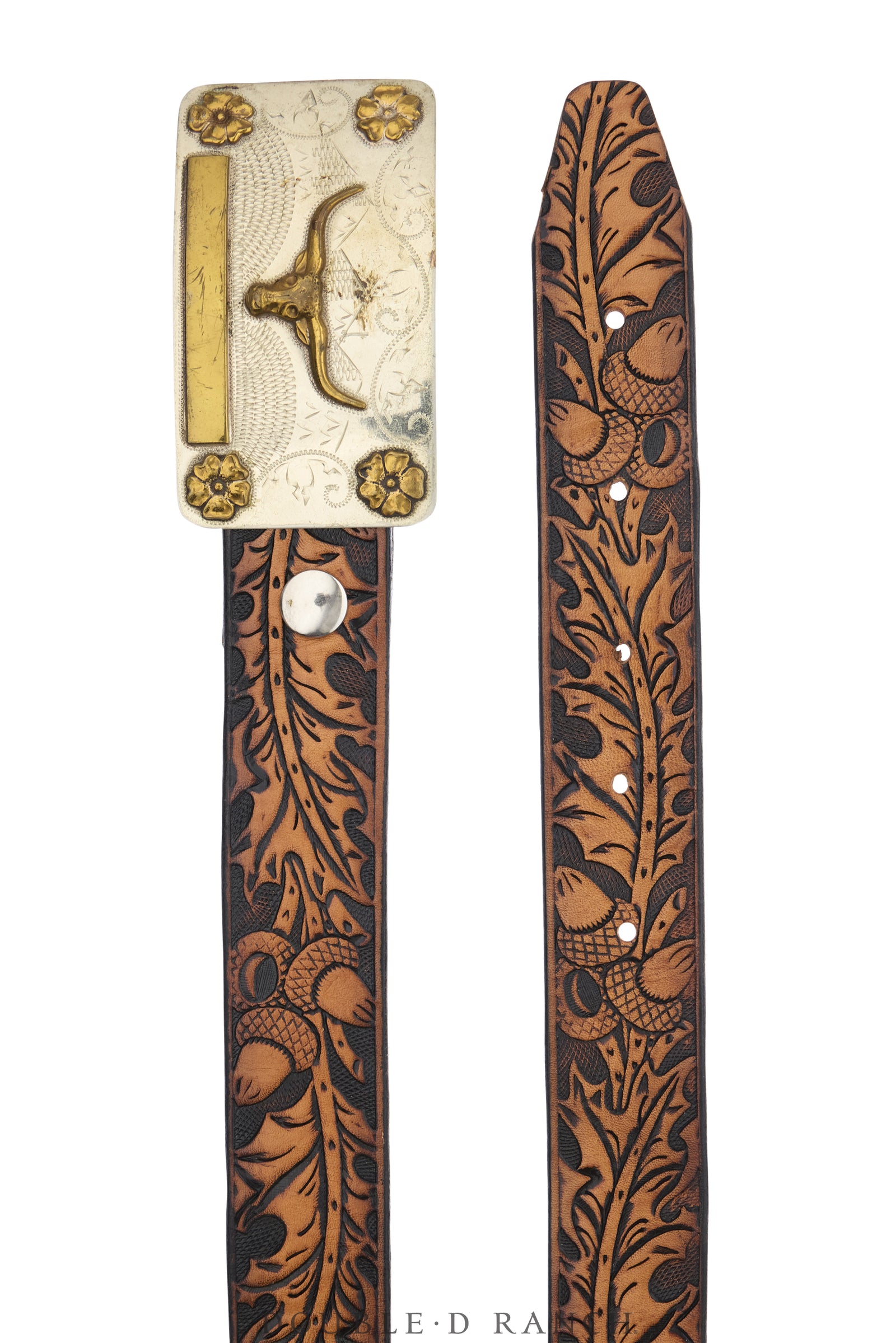 Belt, A Vintage, Buckle, Western, Longhorn, Hallmark, Vintage ‘50s, 1194