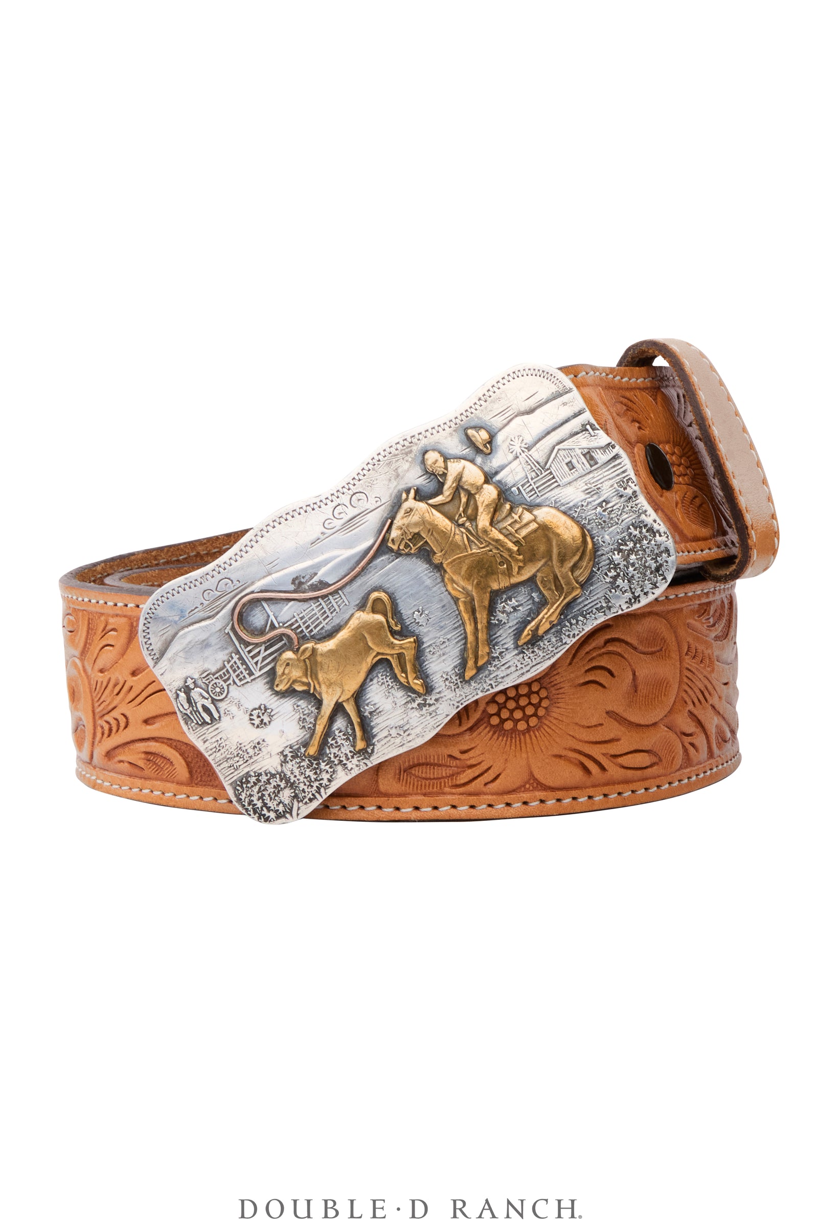 Belt, A Vintage, Buckle, Western, Tie Down Roping, Hallmark, Vintage, 1198