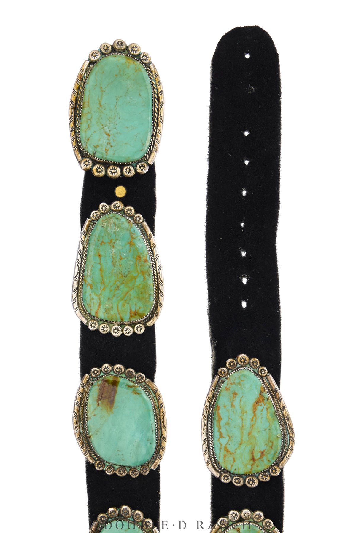 Belt, A Vintage, Concho, Turquoise, Large Slab, Hallmark, Vintage, 1215