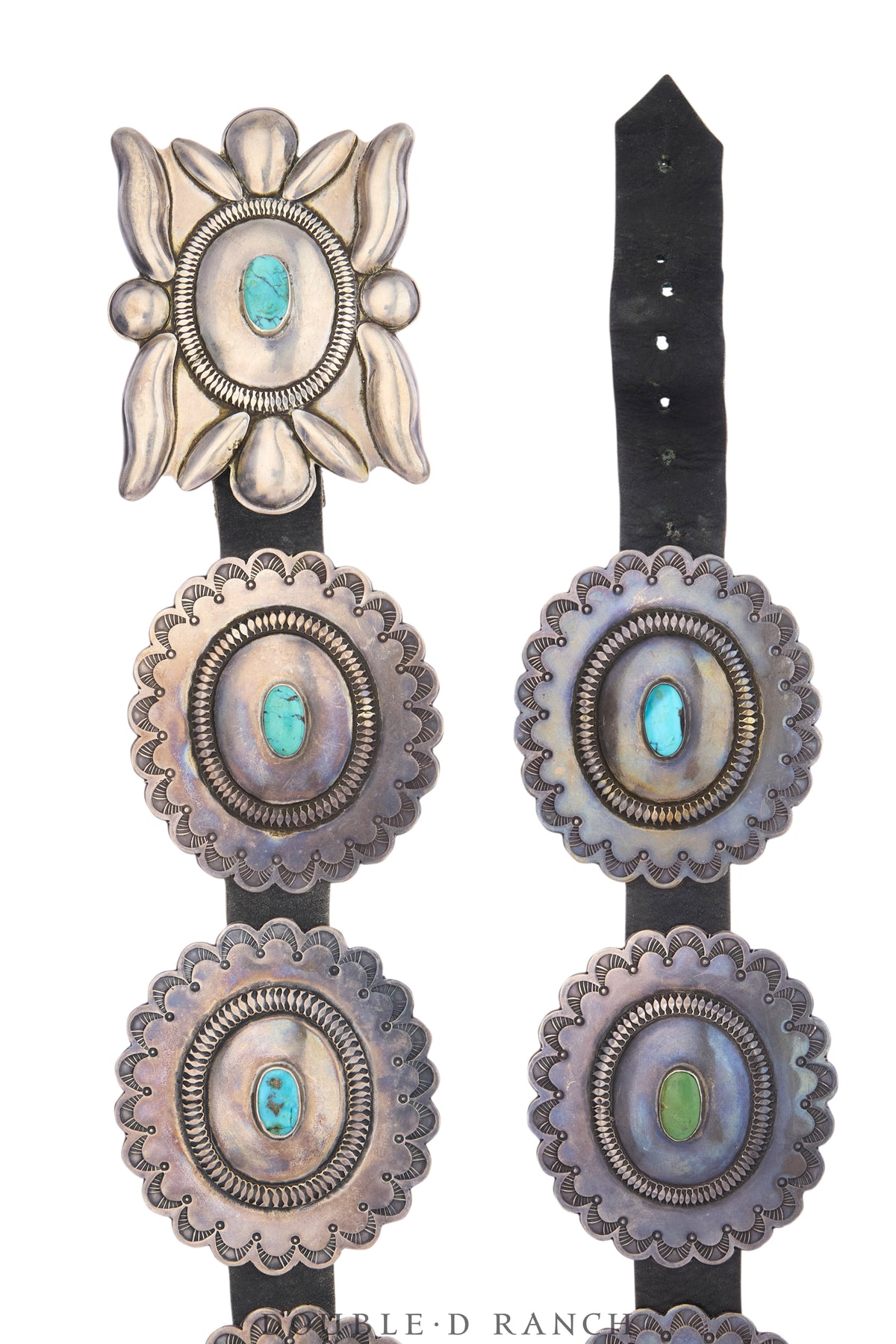 Belt, A Vintage, Concho, Turquoise, Sans Hallmark, Vintage, 1216