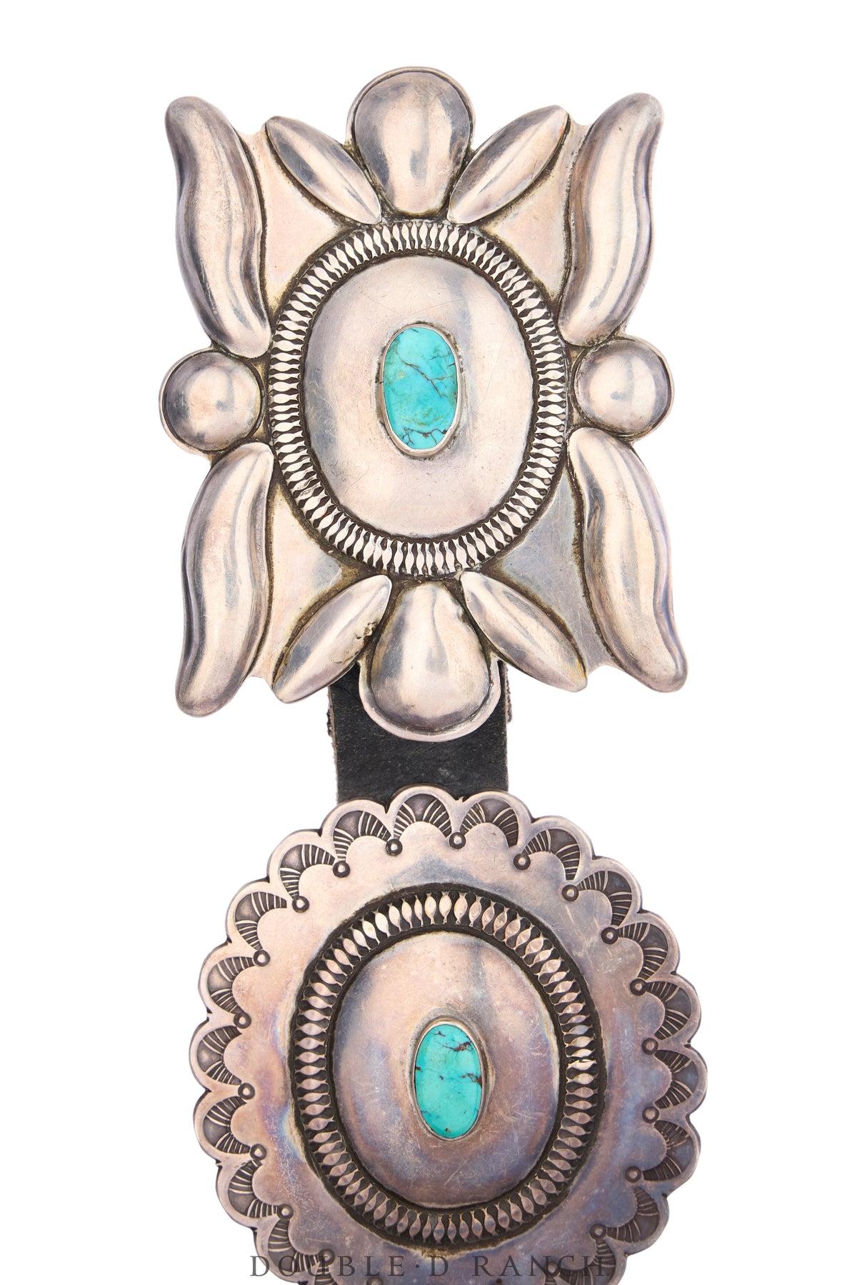Belt, A Vintage, Concho, Turquoise, Sans Hallmark, Vintage, 1216