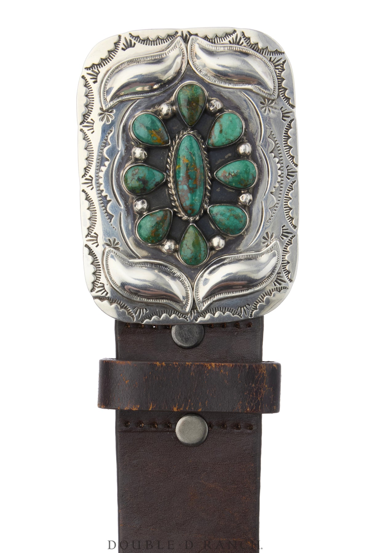 Belt, A Vintage, Buckle, Concho, Turquoise, Hallmark, Vintage, 1223