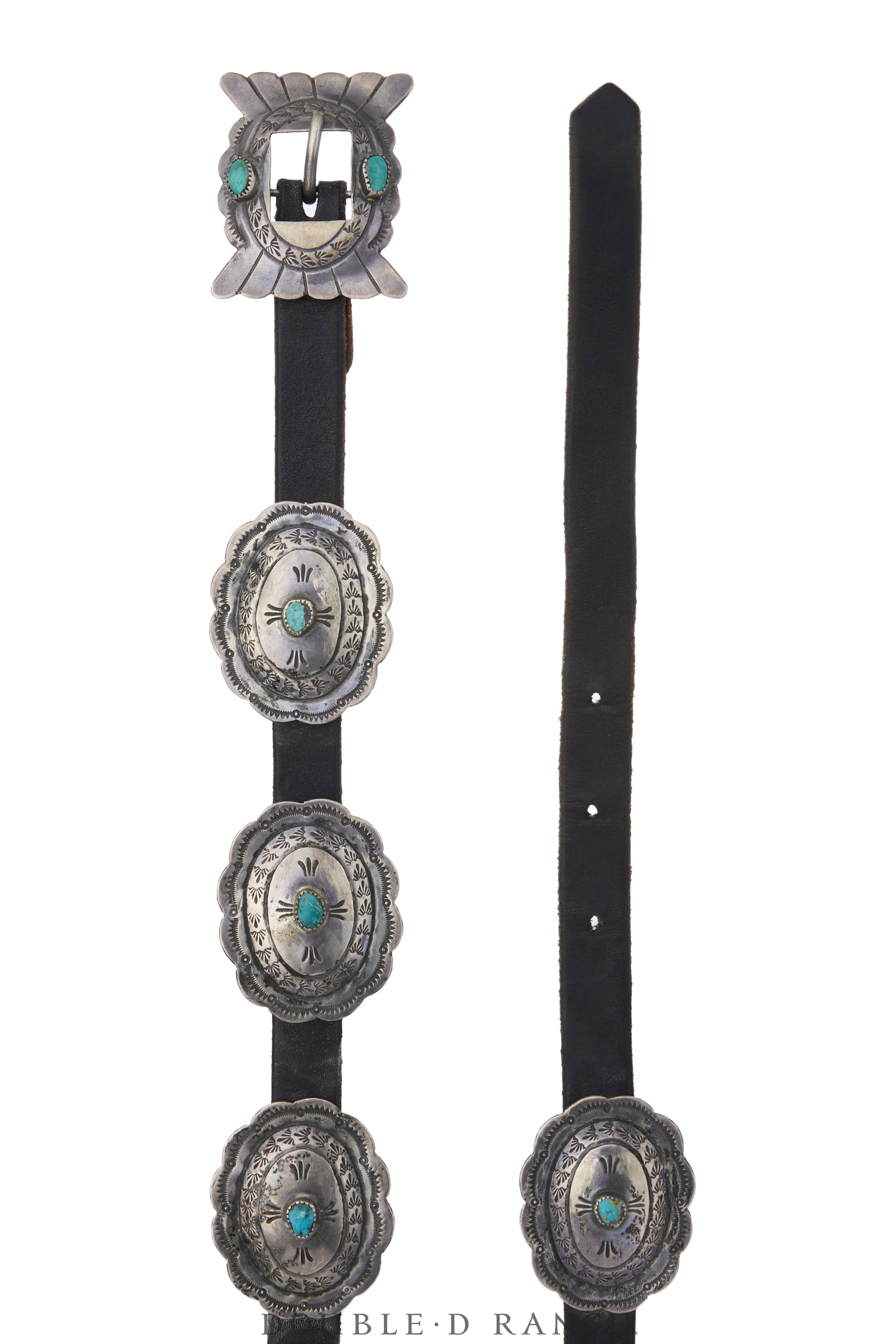 Belt, A Vintage, Concho, Turquoise, Smaller Scale for Jeans, Sans Hall