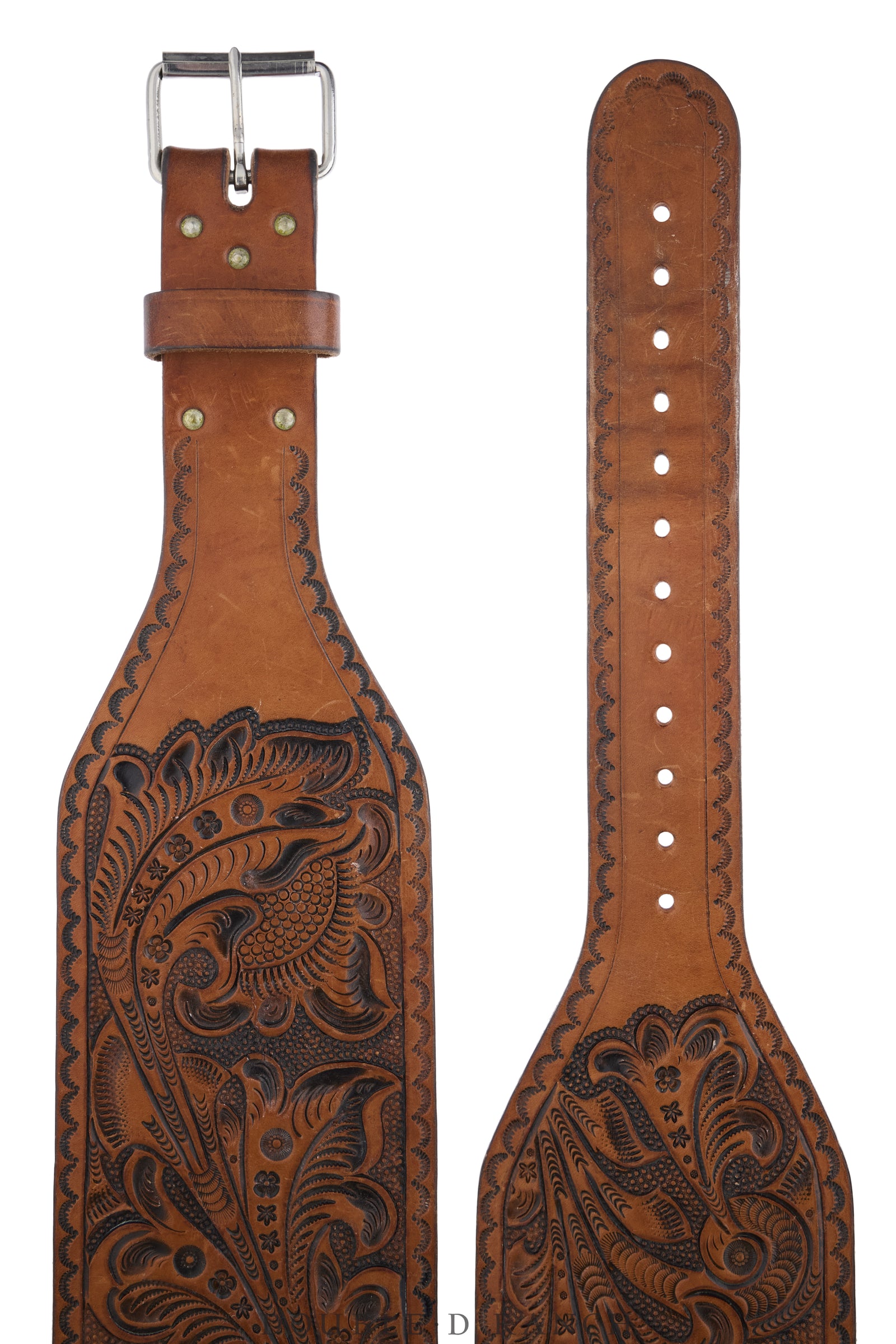 Belt, A Vintage, Bronc, Hand-Tooled, Vintage, 1237