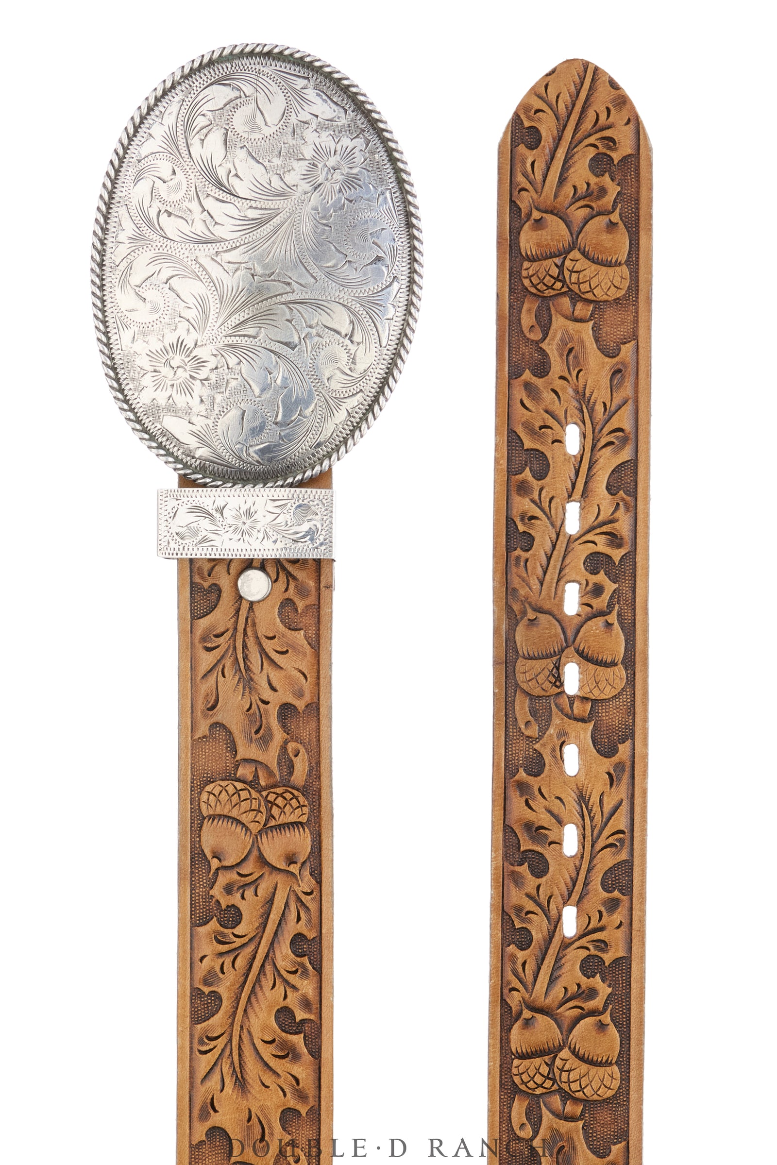 Belt, A Vintage, Buckle With Matching Tip & Keeper, Sterling Silver, Hallmark, Vintage, 1238