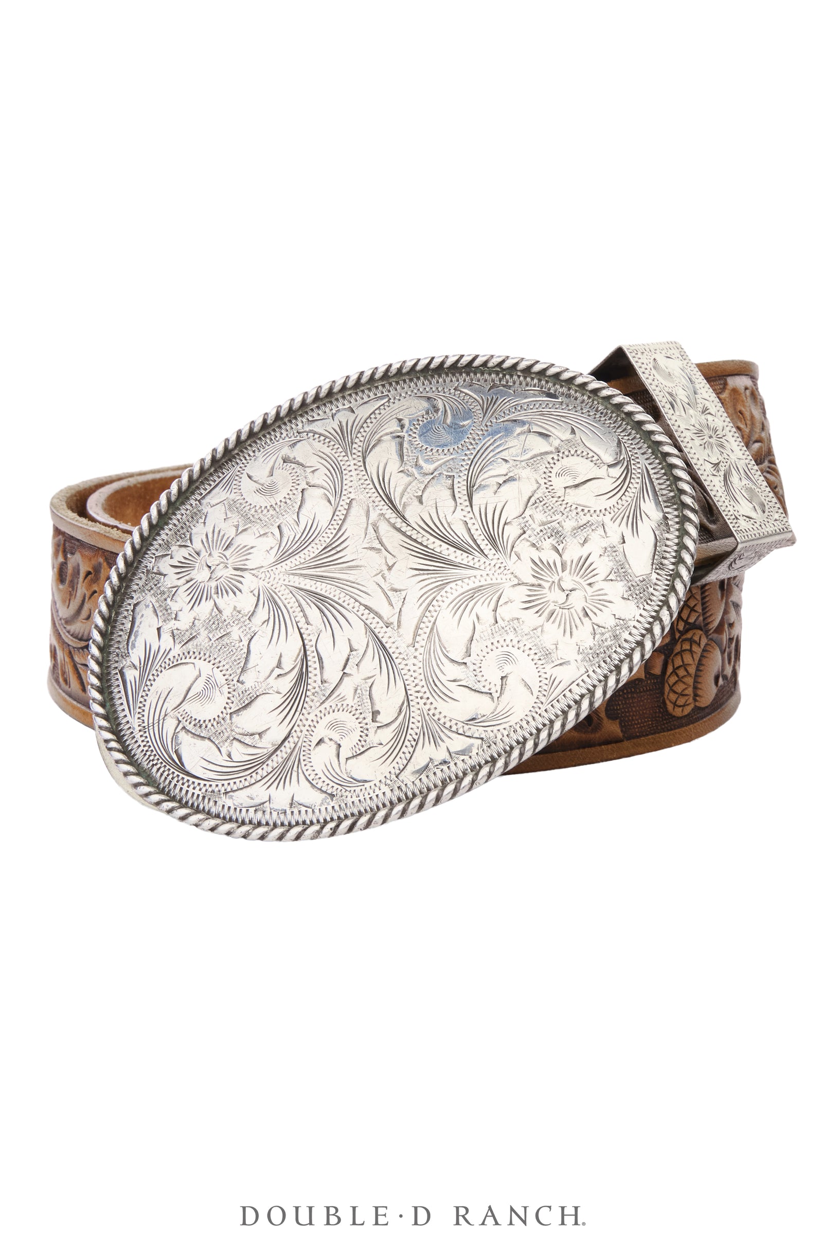 Belt, A Vintage, Buckle With Matching Tip & Keeper, Sterling Silver, Hallmark, Vintage, 1238