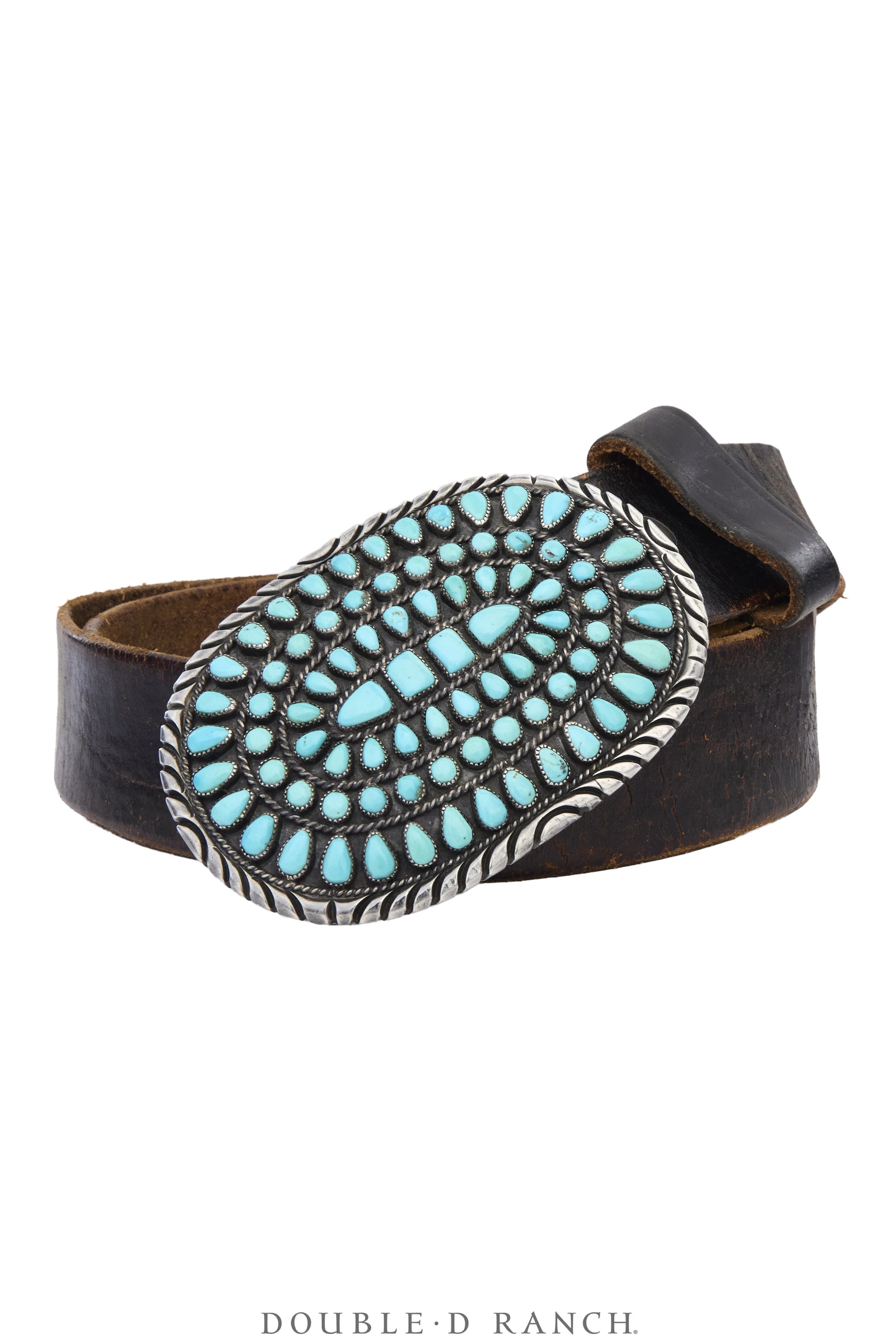 Belt, A Vintage, Buckle, Cluster, Turquoise, Henry Morris Hallmark, Vintage, 1239