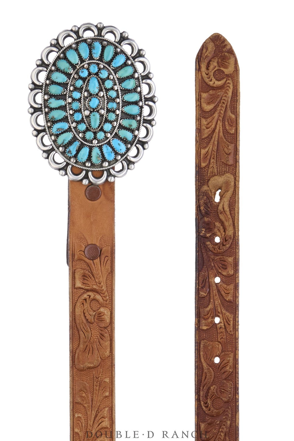 Belt, A Vintage, Buckle, Cluster, Turquoise, Ondelacy Hallmark, Vintage, Belt-1240
