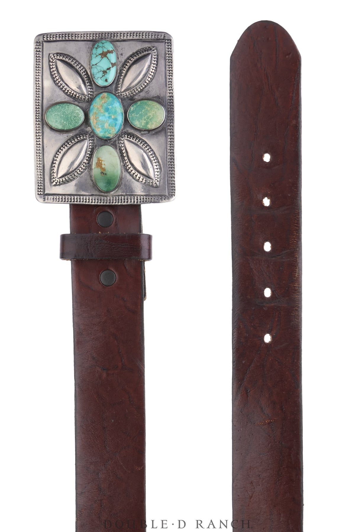 Belt, A Vintage, Buckle, Concho, Turquoise, Ingot Silver, Re-Purposed Ketoh, Shiprock Gallery, Vintage Early 1900s, 1241