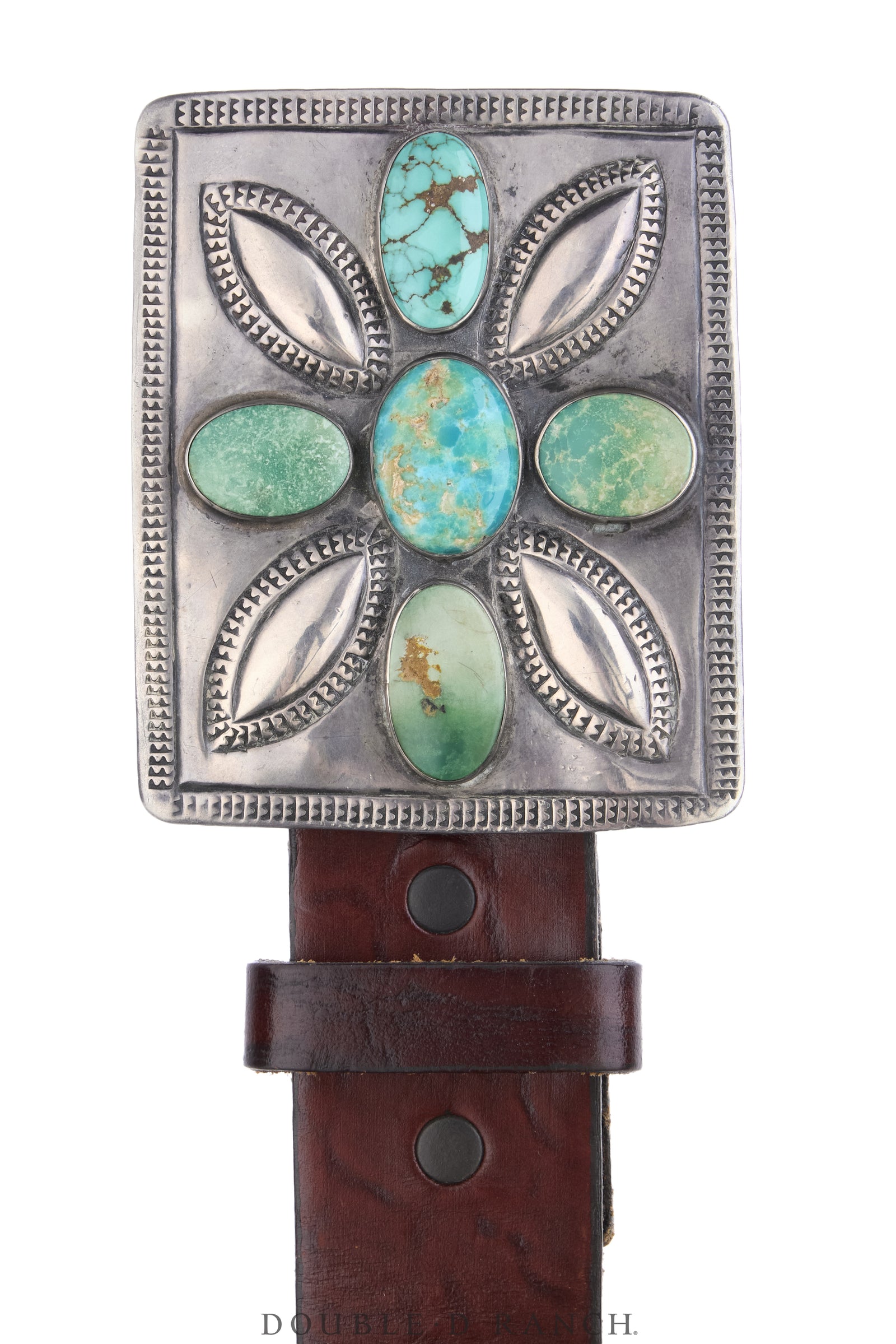 Belt, A Vintage, Buckle, Concho, Turquoise, Ingot Silver, Re-Purposed Ketoh, Shiprock Gallery, Vintage Early 1900s, 1241