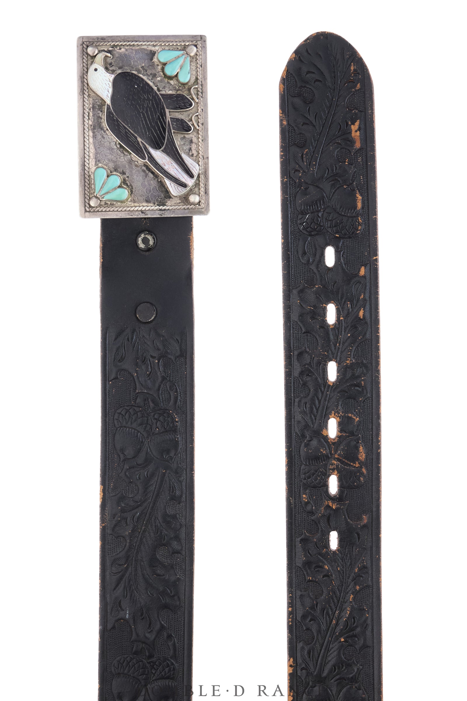 Belt, A Vintage, Buckle, Inlay, Eagle, Hallmark, Vintage, 1242