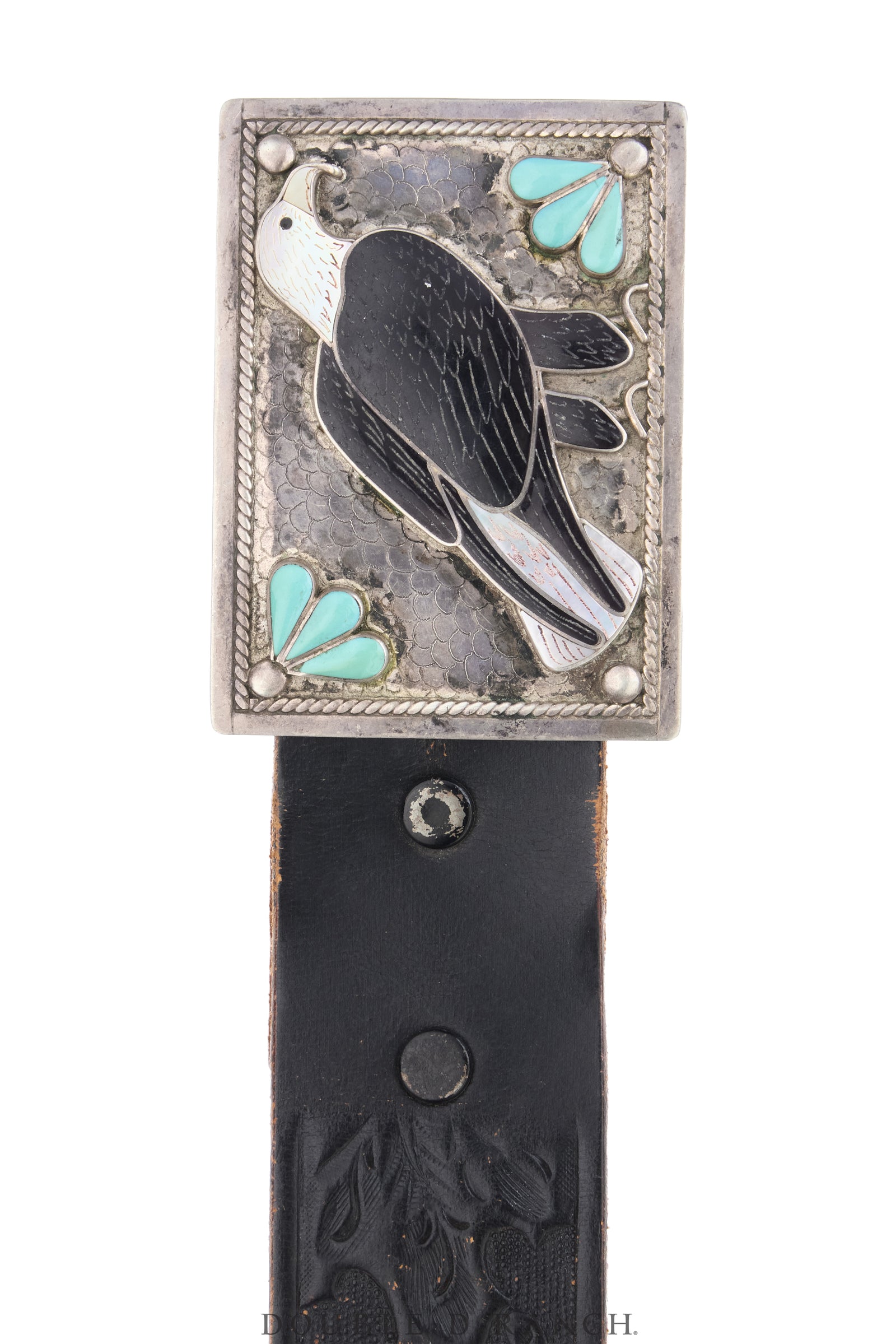 Belt, A Vintage, Buckle, Inlay, Eagle, Hallmark, Vintage, 1242