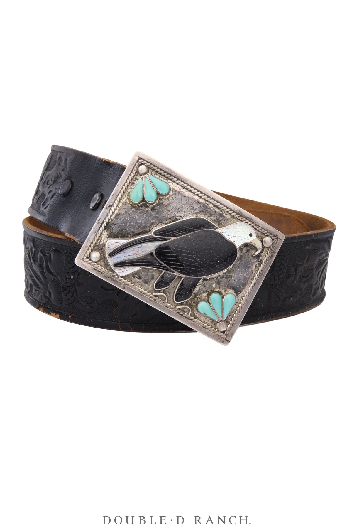Belt, A Vintage, Buckle, Inlay, Eagle, Hallmark, Vintage, 1242