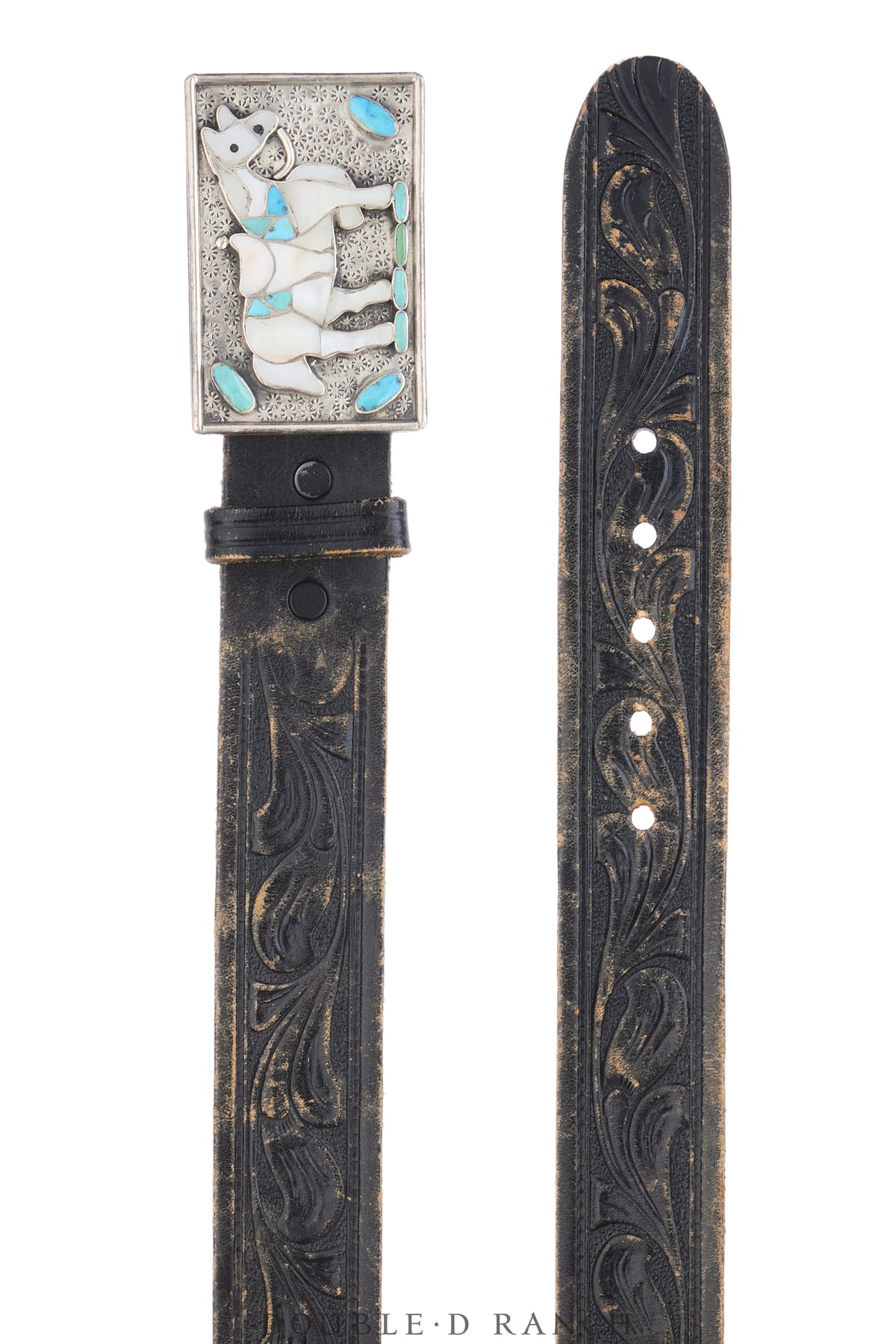 Belt, A Vintage, Buckle, Inlay, Horse, Nora Leekity Hallmark, Vintage, 1243