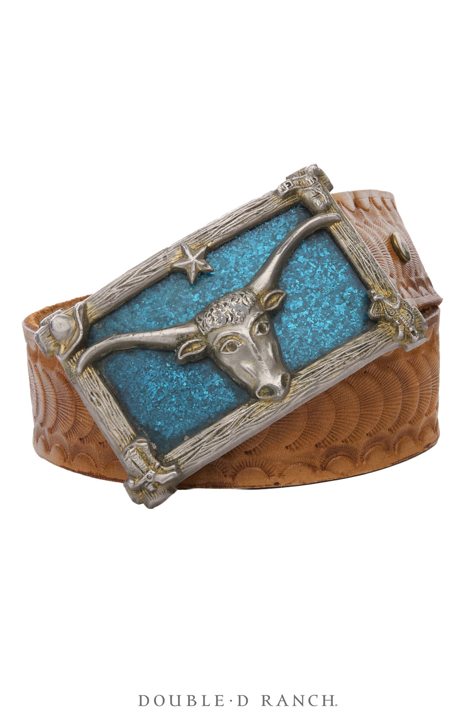 Belt, A Vintage, Buckle, Kitsch, Western, Glitter Enamel, Longhorn, Vintage, 1244