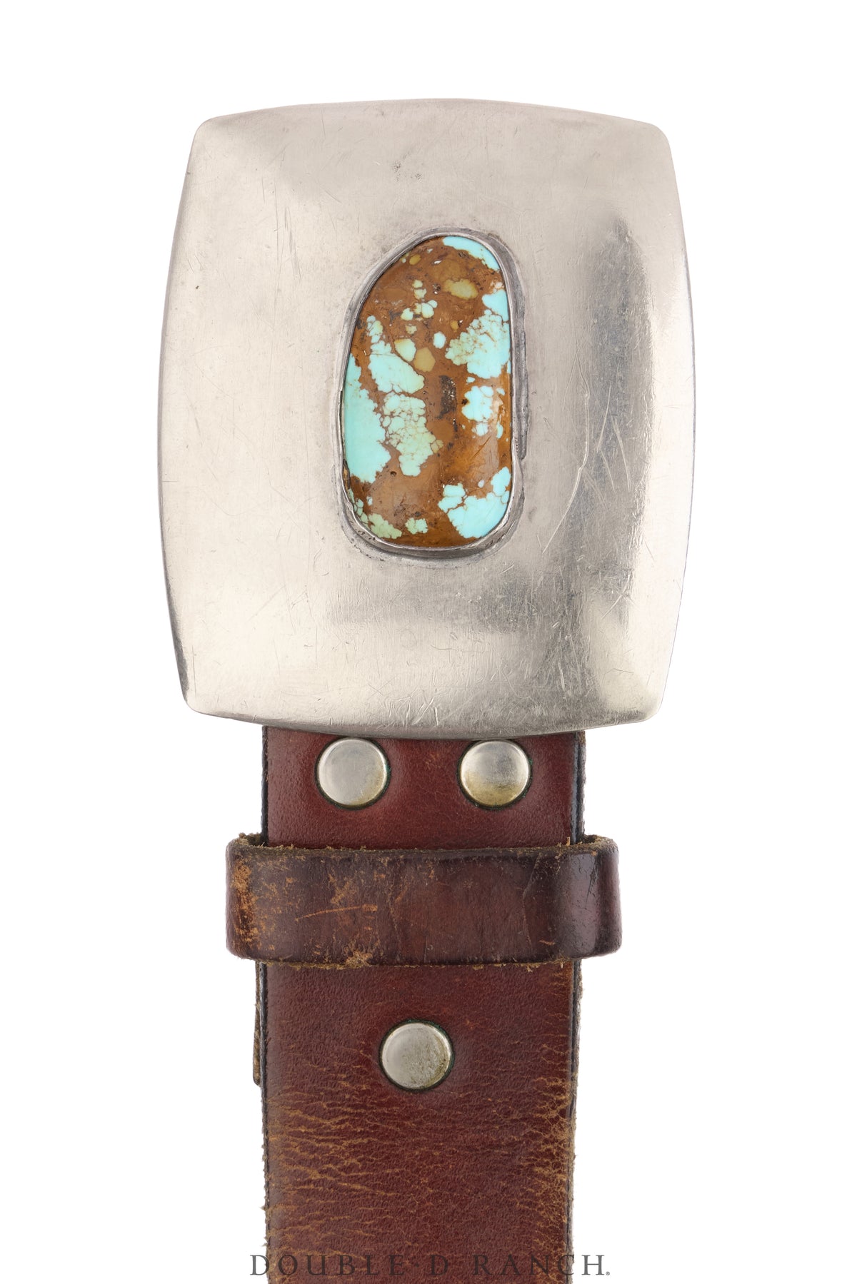 Belt, A Vintage, Buckle, Natural Stone, Turquoise, Sans Hallmark, Vintage, 1245
