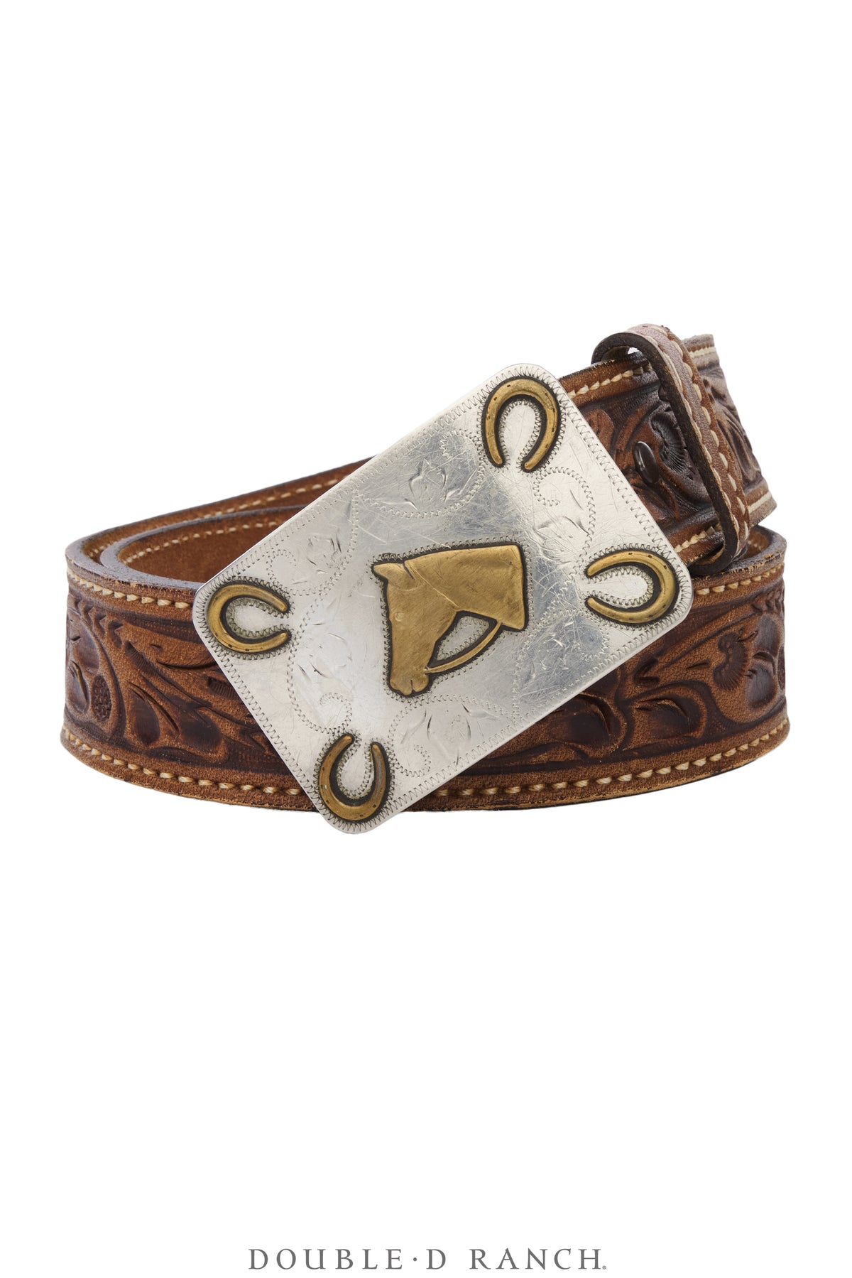 Belt, A Vintage, Buckle, Western, Horse & Horseshoes, Hallmark, Vintage, 1248