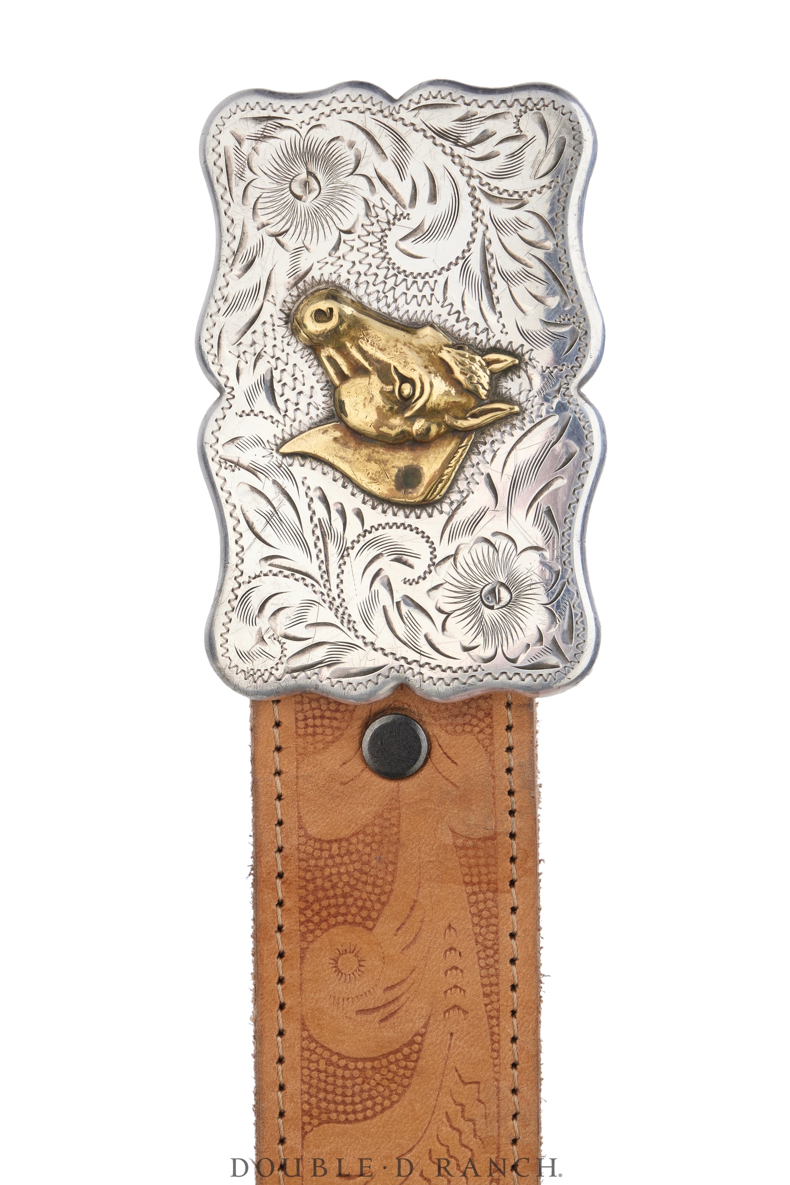 Belt, A Vintage, Buckle, Western, Horse, Sterling Silver, Hallmark, Vintage, 1250