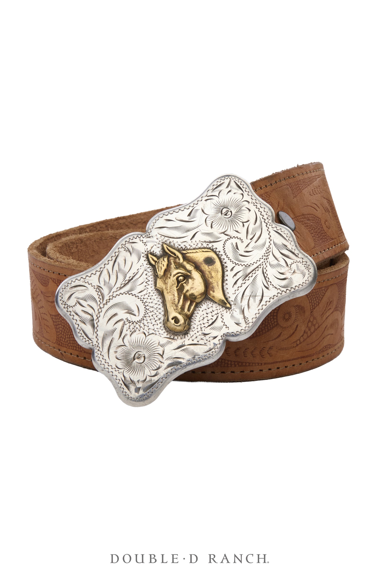 Belt, A Vintage, Buckle, Western, Horse, Sterling Silver, Hallmark, Vintage, 1250