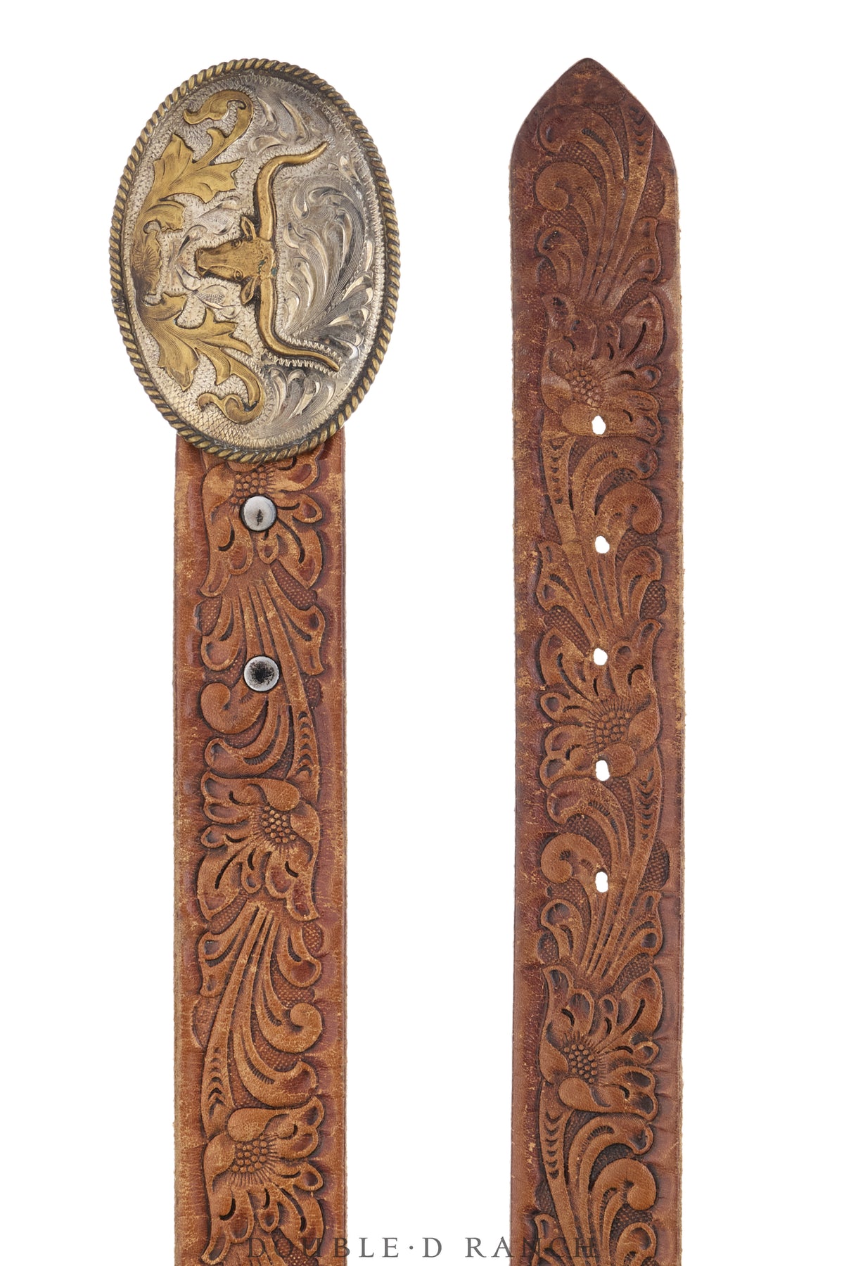 Belt, A Vintage, Buckle, Western, Longhorn, Alpaca, Hallmark, Vintage, 1252