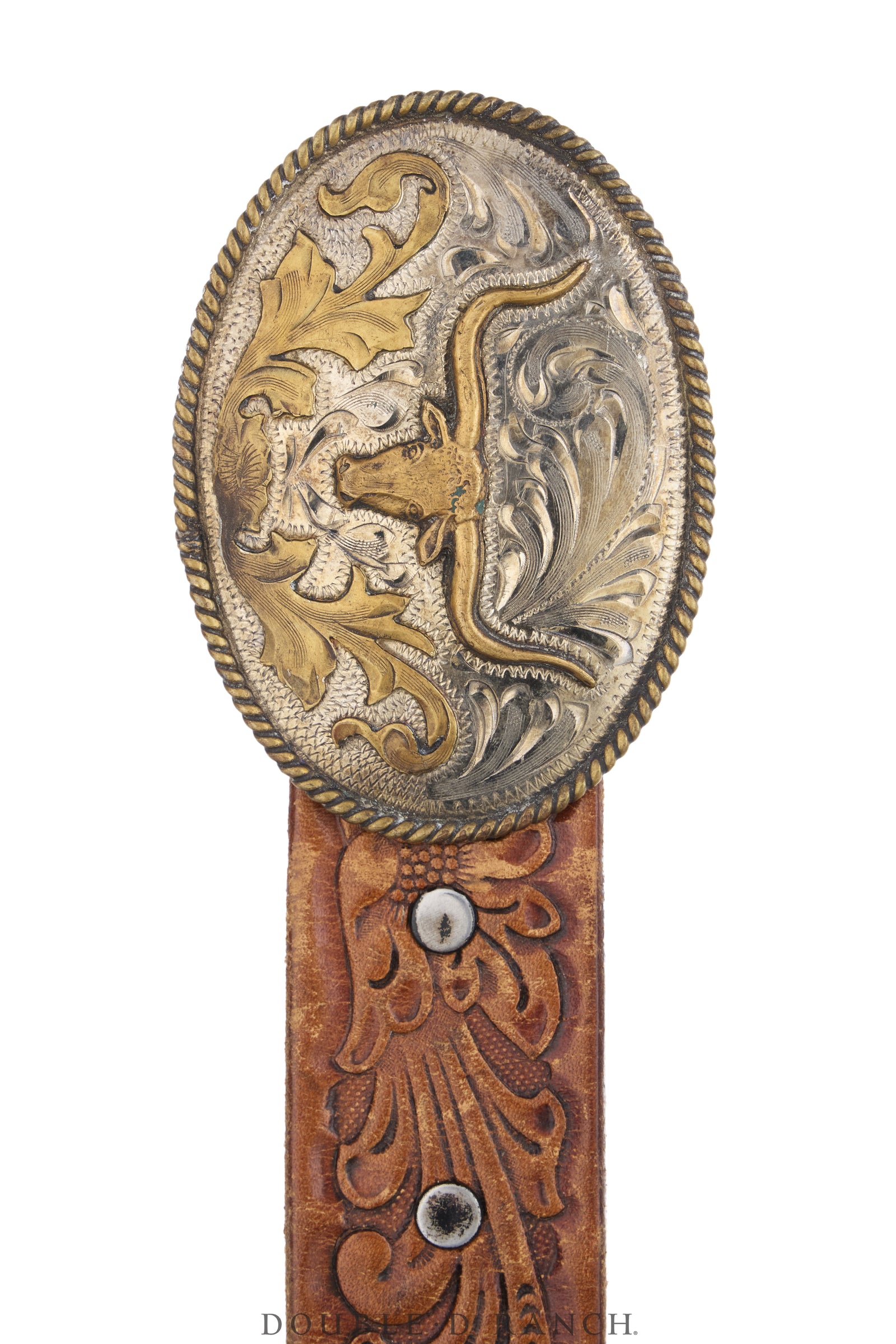Belt, A Vintage, Buckle, Western, Longhorn, Alpaca, Hallmark, Vintage, 1252