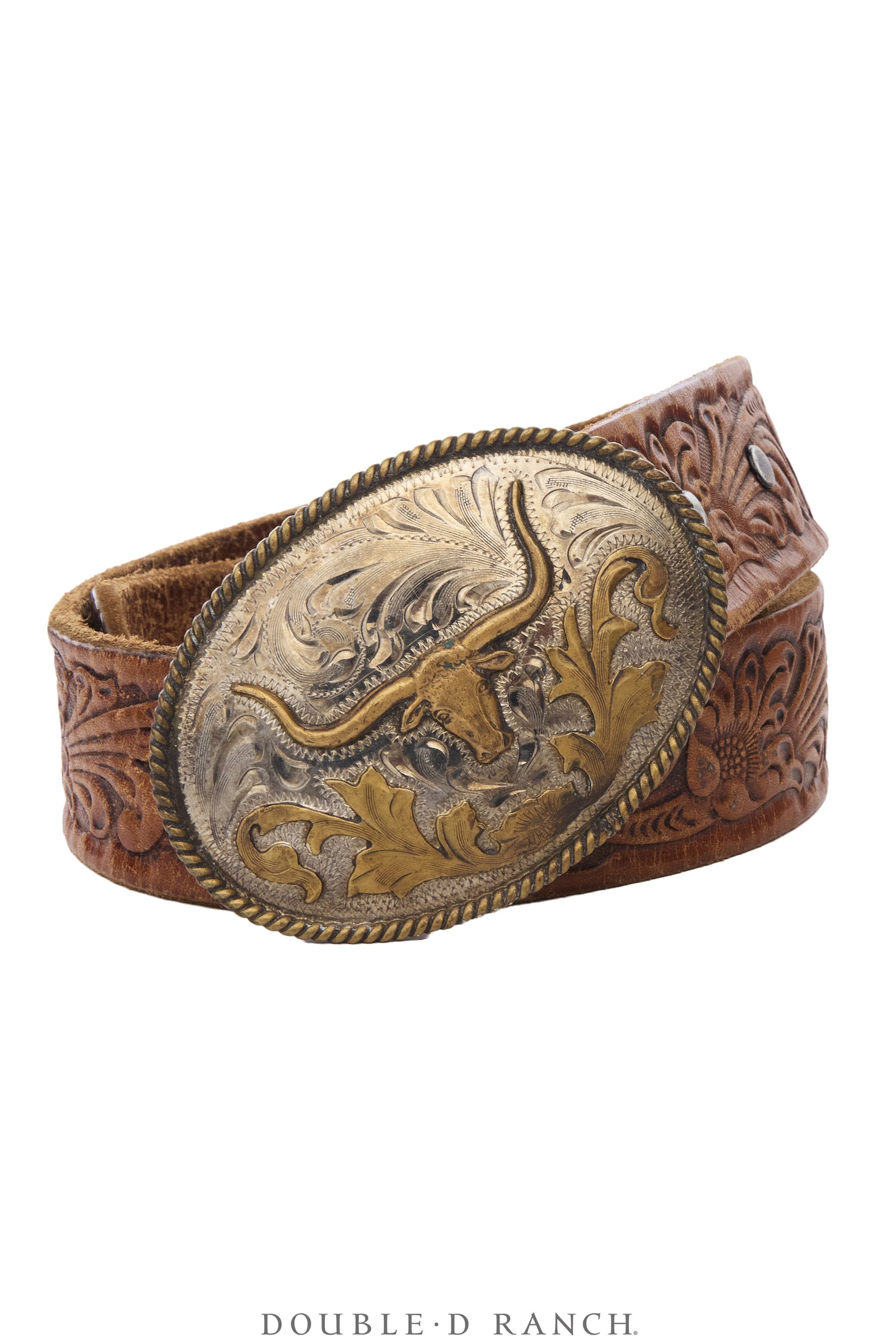Belt, A Vintage, Buckle, Western, Longhorn, Alpaca, Hallmark, Vintage, 1252