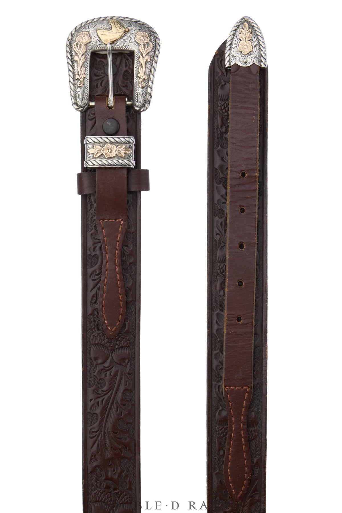 Belt, A Vintage, Ranger, Sterling Silver & 12k Gold Overlay, In the Style of R. Schaezlein & Son, Marks, Vintage, 1289