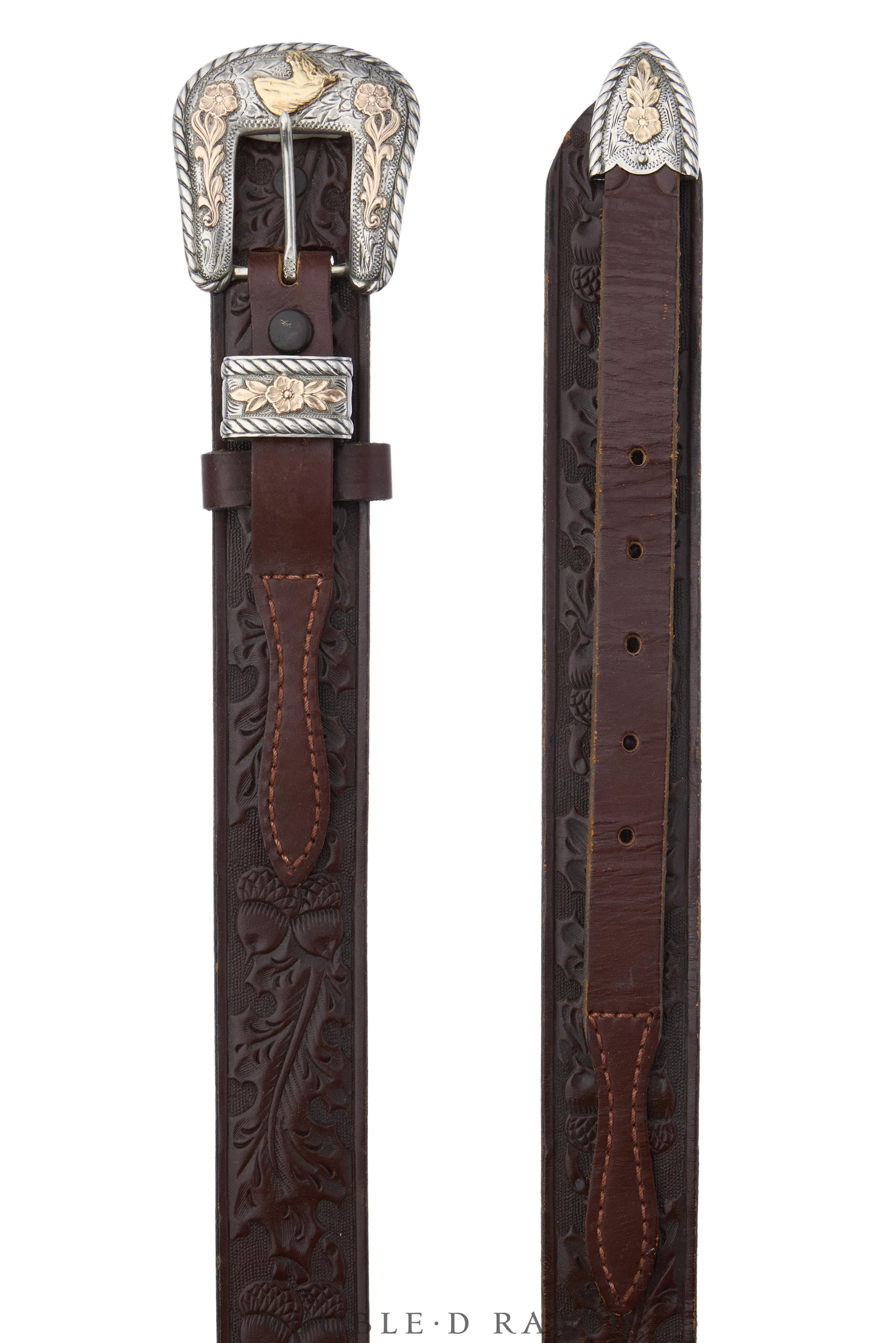 Belt, A Vintage, Ranger, Sterling Silver & 12k Gold Overlay, In the Style of R. Schaezlein & Son, Marks, Vintage, 1289