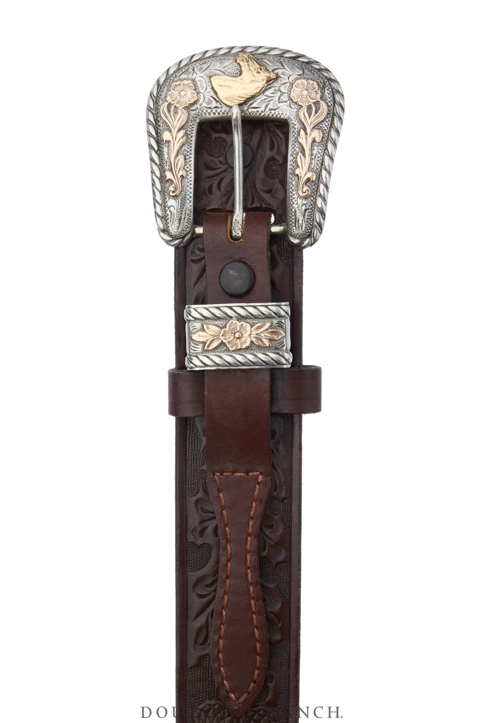 Belt, A Vintage, Ranger, Sterling Silver & 12k Gold Overlay, In the Style of R. Schaezlein & Son, Marks, Vintage, 1289