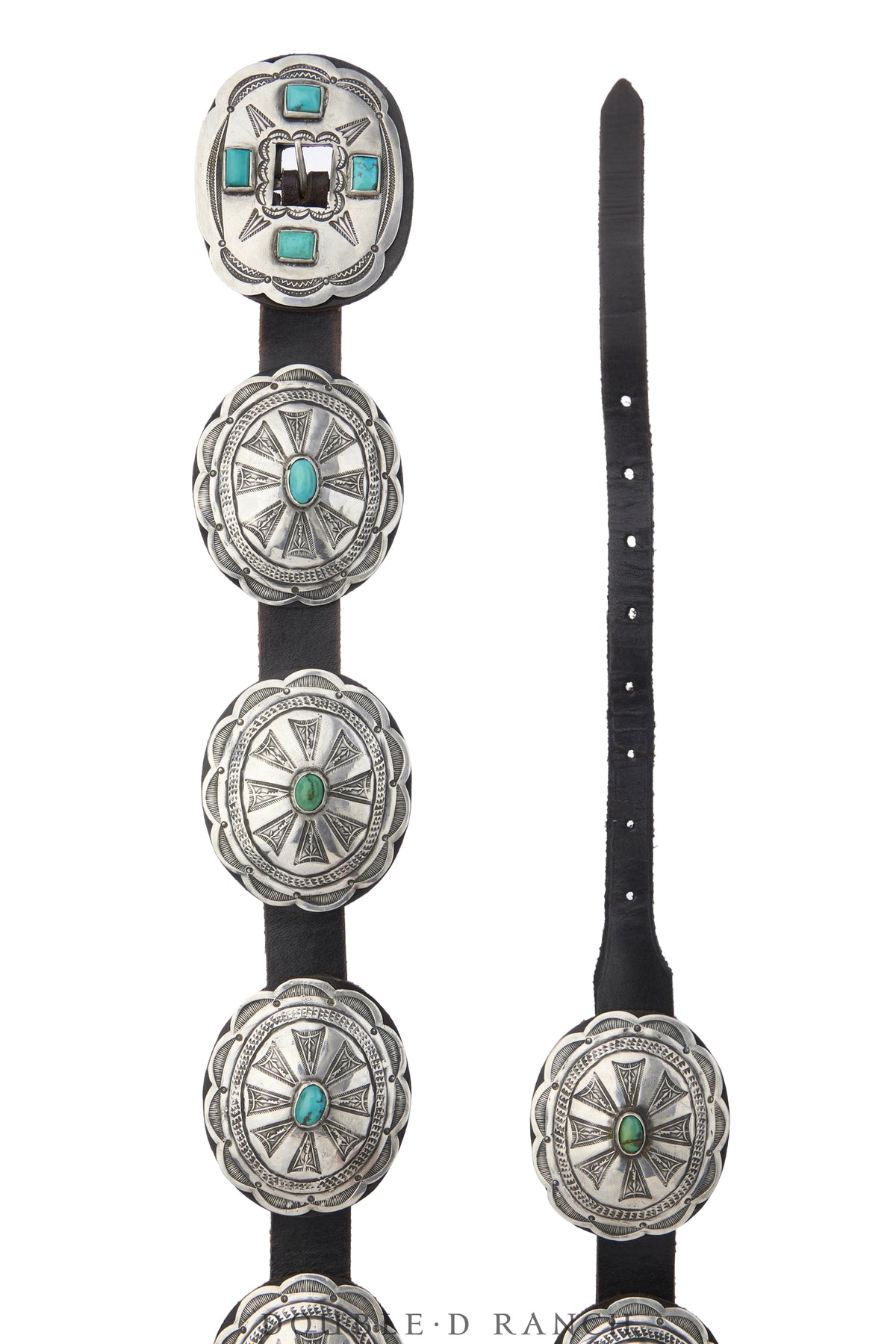 Belt, A Vintage, Concho, Turquoise, 2nd Phase Style, Vintage, 1308