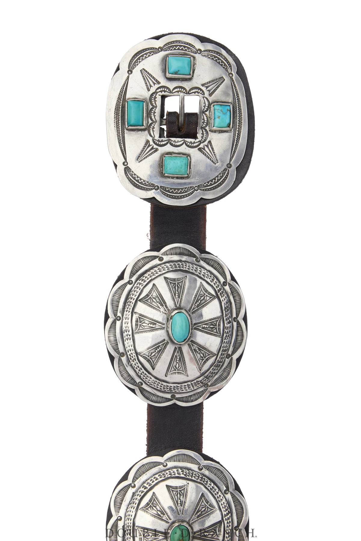 Belt, A Vintage, Concho, Turquoise, 2nd Phase Style, Vintage, 1308