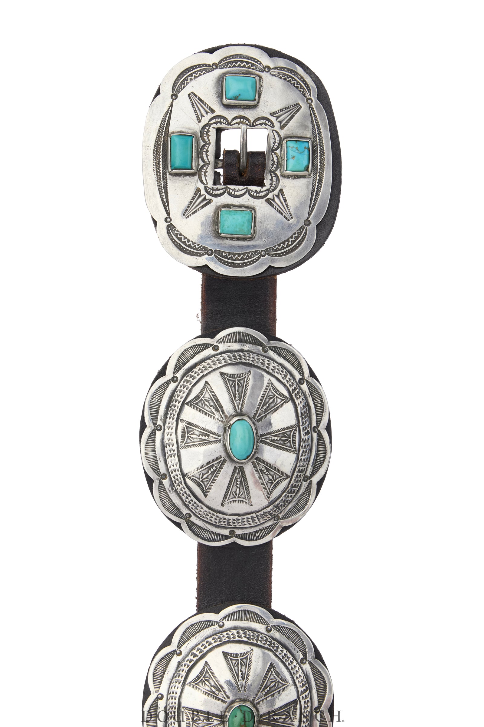 Belt, A Vintage, Concho, Turquoise, 2nd Phase Style, Vintage, 1308