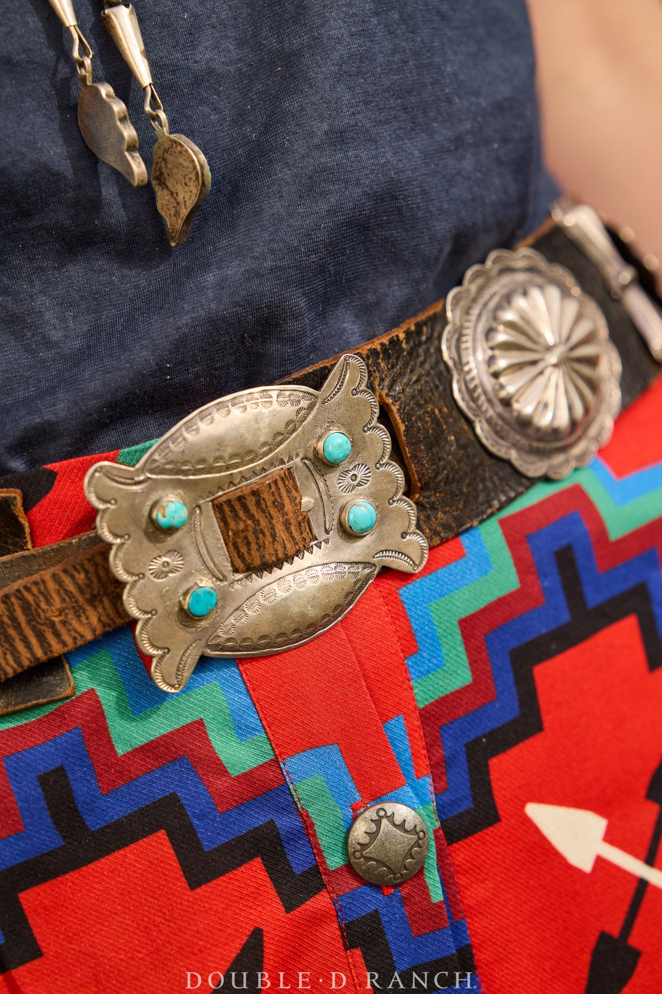 Belt, A Vintage, Concho, Turquoise, Marked, Old Pawn, circa 1940s, 246