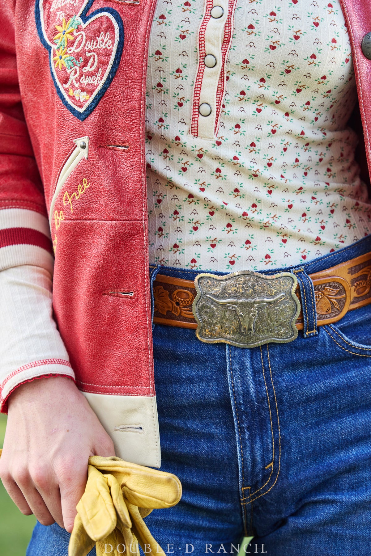 Belt, A Buckle, Western, Longhorn & Engraved Scroll, Artisan, Contemporary, 534