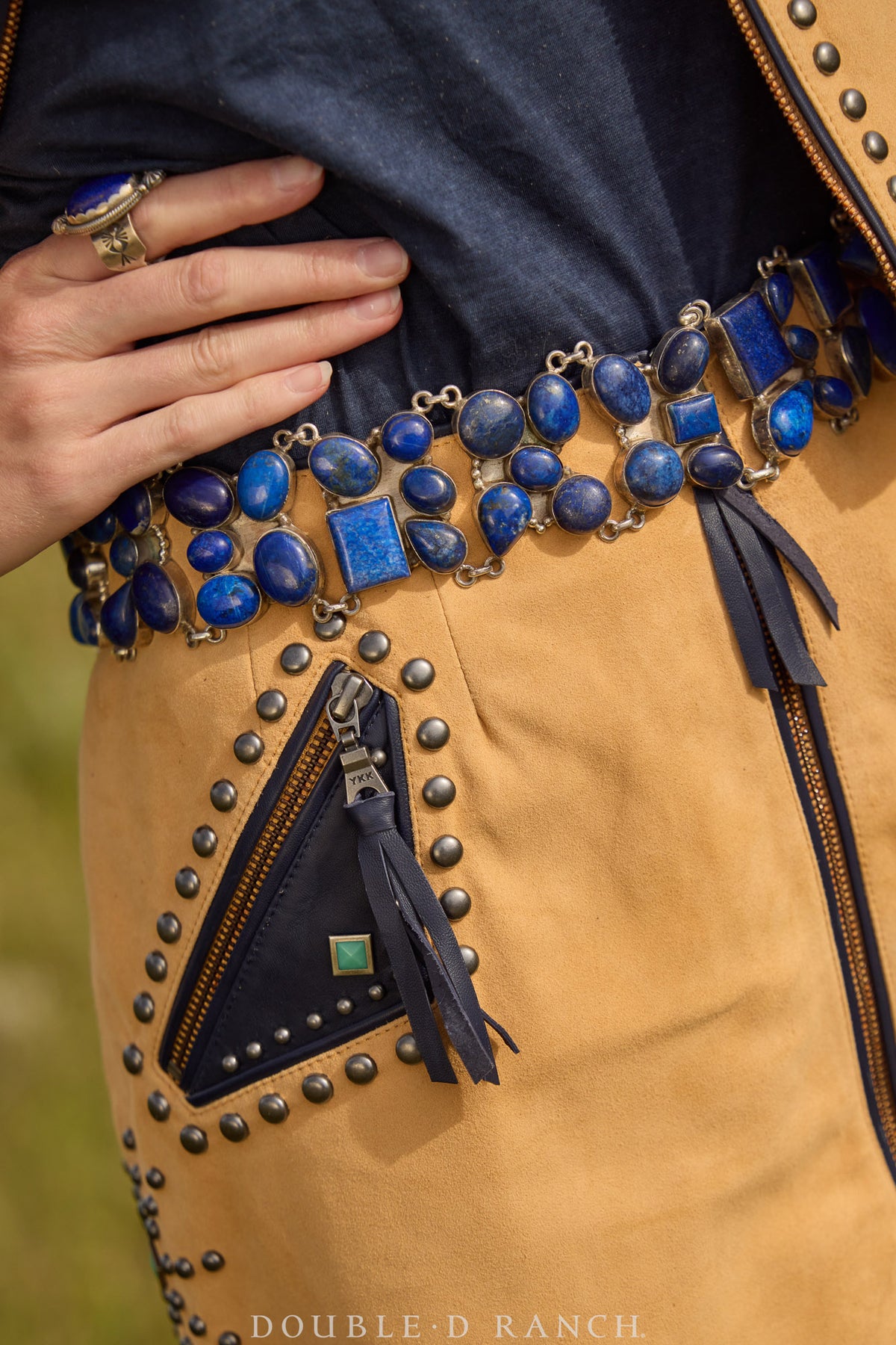 Belt, A Vintage, Linked, Lapis, Vintage, Provenance Private New Mexico Collection, 601