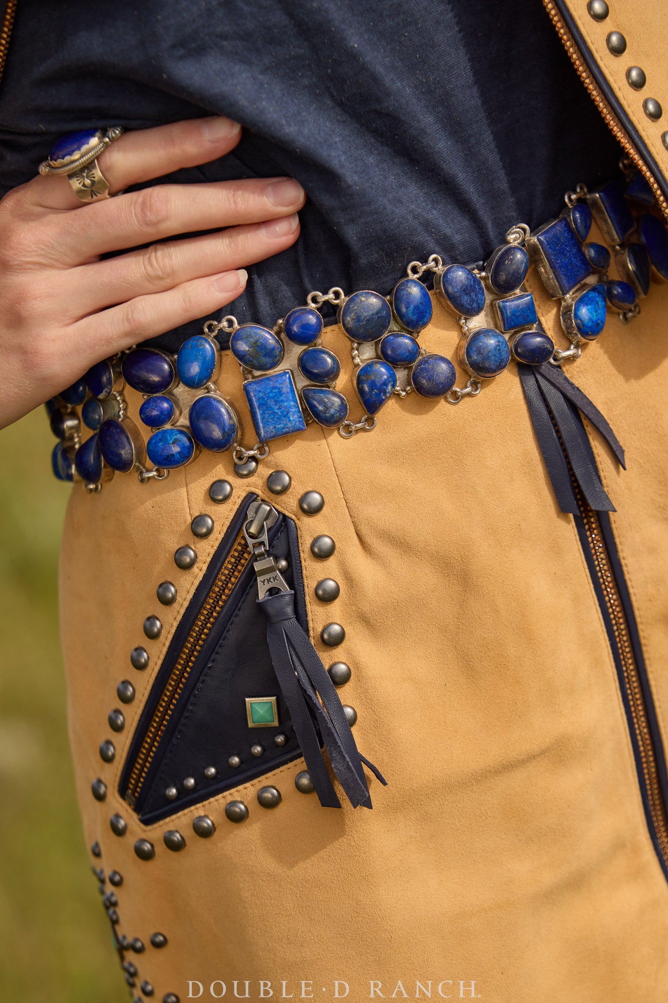 Belt, A Vintage, Linked, Lapis, Vintage, Provenance Private New Mexico Collection, 601