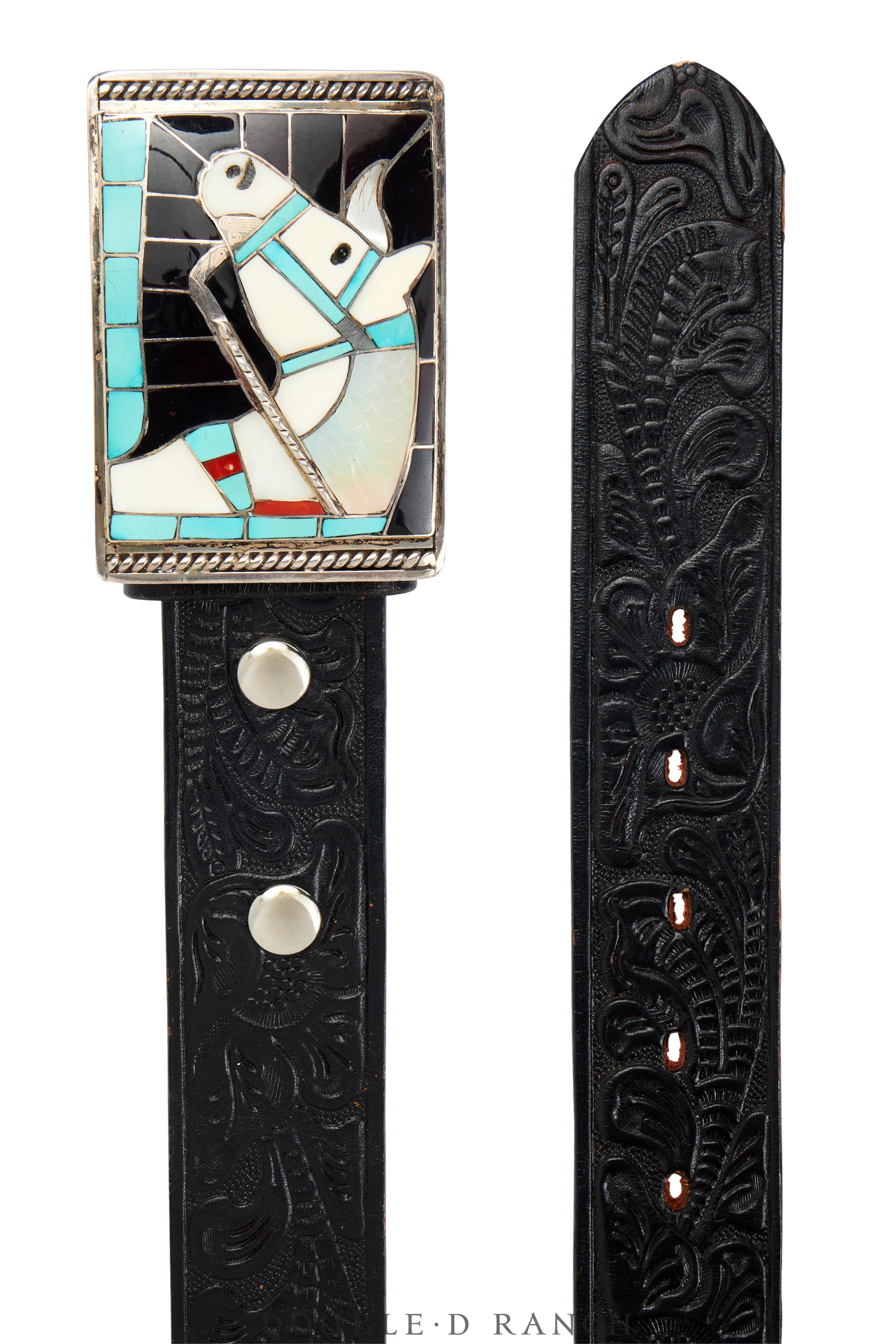 Belt, A Vintage, Buckle, Inlay, Horse Profile, Hallmark, Vintage, 645