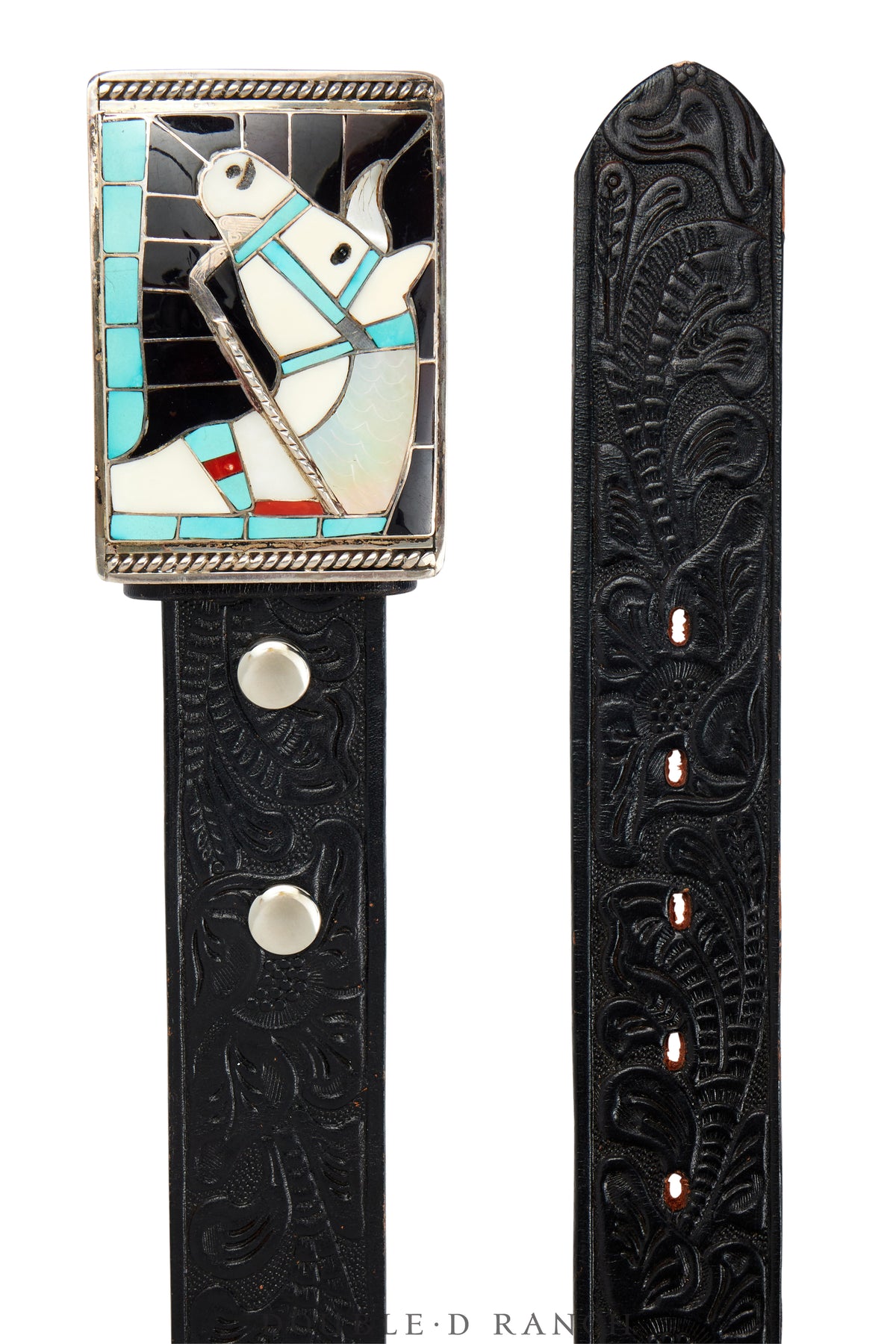 Belt, A Vintage, Buckle, Inlay, Horse Profile, Hallmark, Vintage, 645