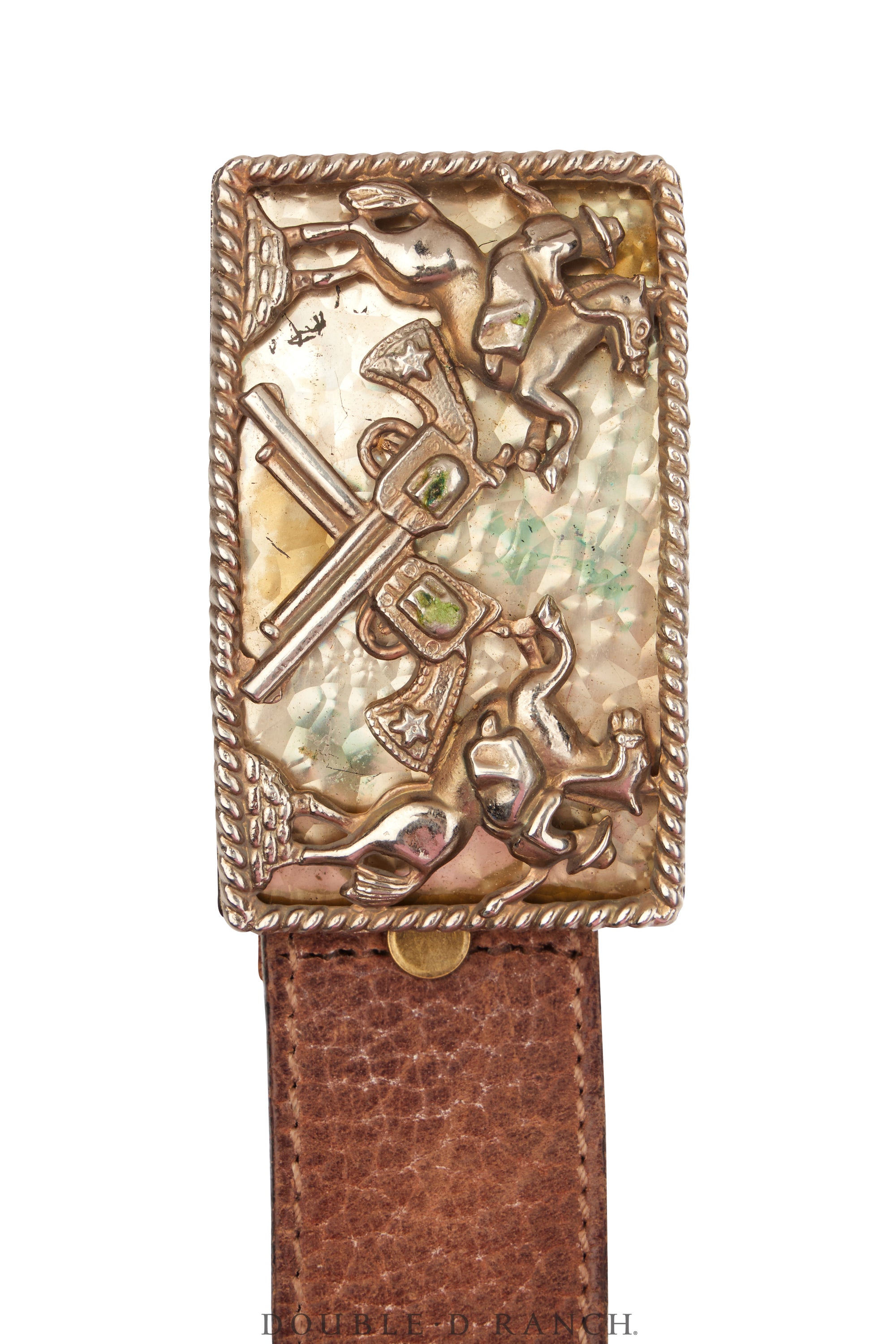 Belt, A Vintage, Buckle, Kitsch, Pistols & Ponies, Mark, Vintage, 853