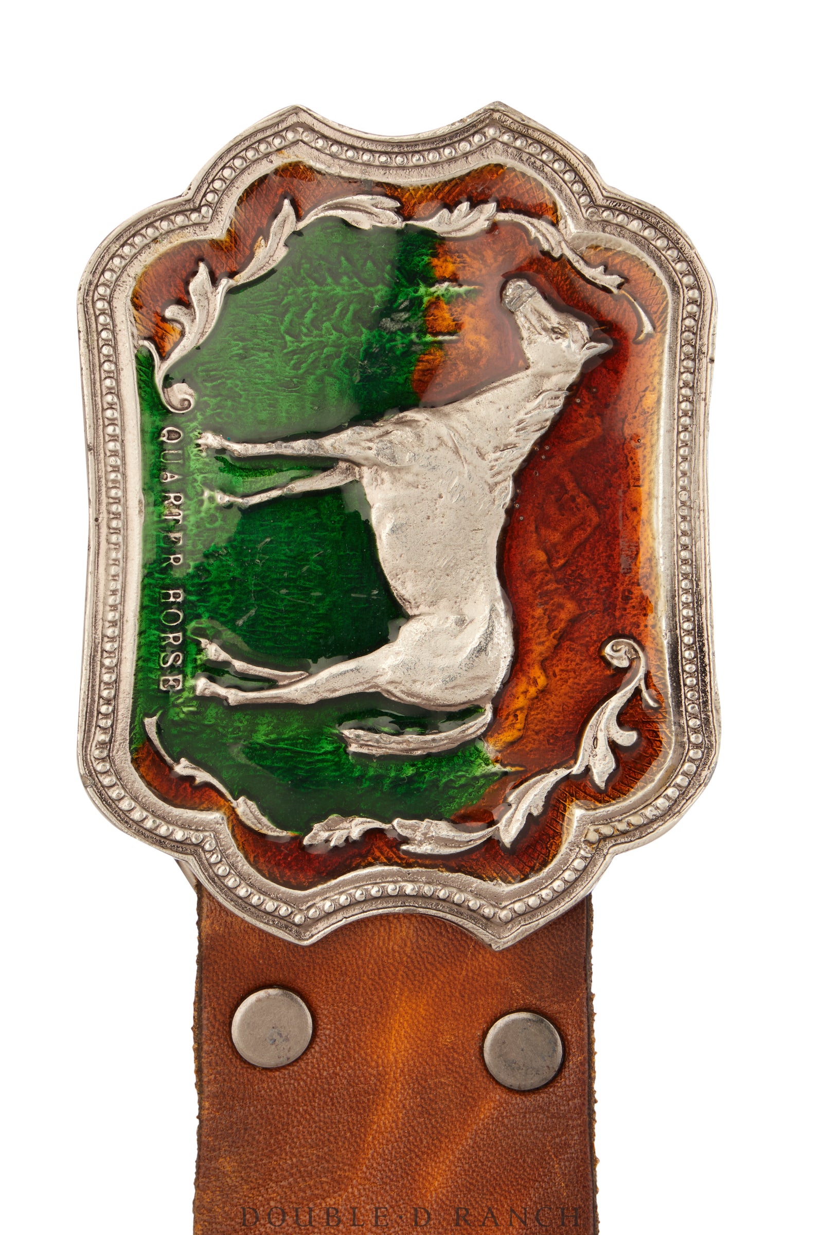 Belt, A Vintage, Buckle, Western Kitsch, Enamel, Horse, Vintage, 859