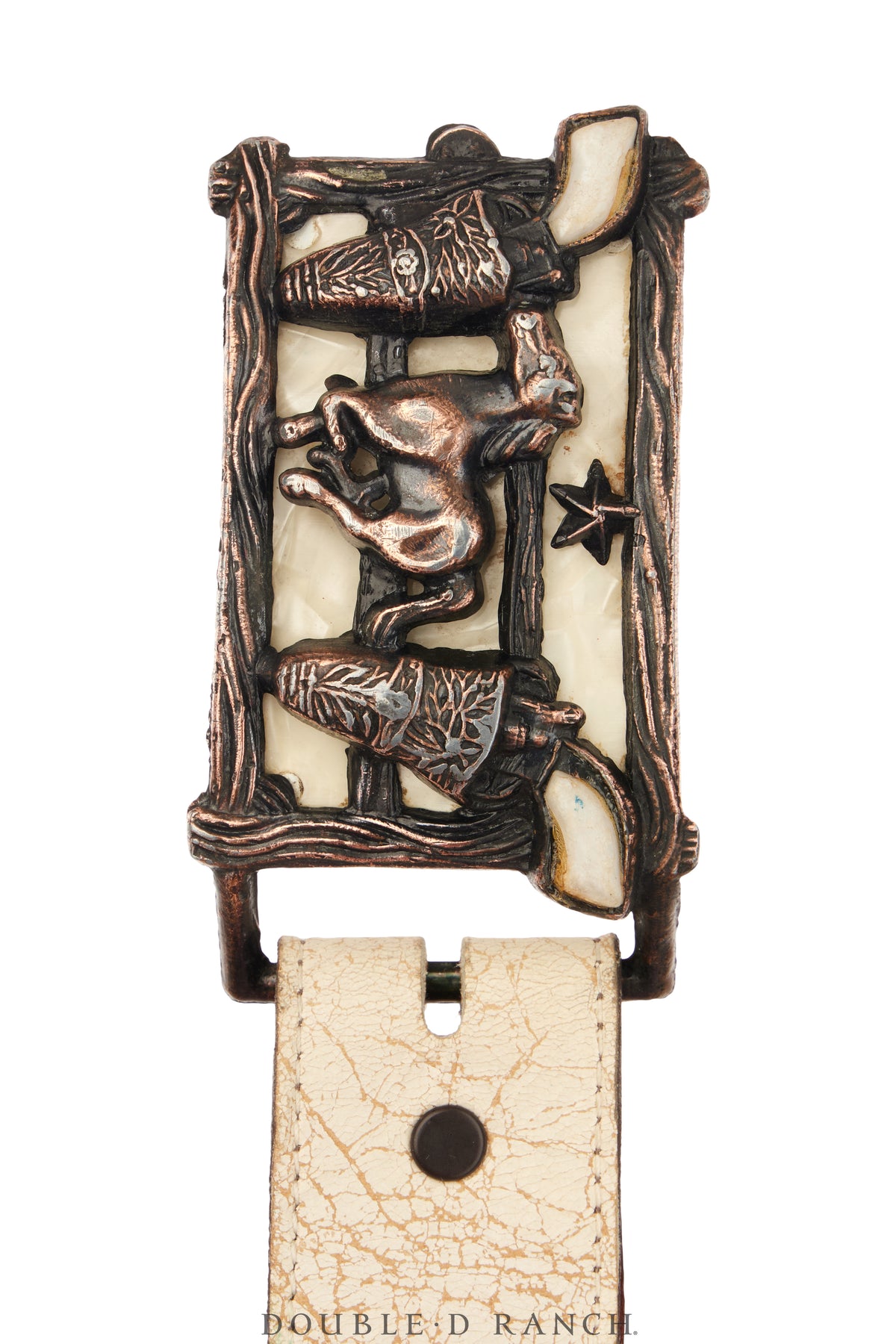 Belt, A Vintage, Buckle, Western Kitsch, Novelty Western Icons With Pearlized Accents, Vintage, 862