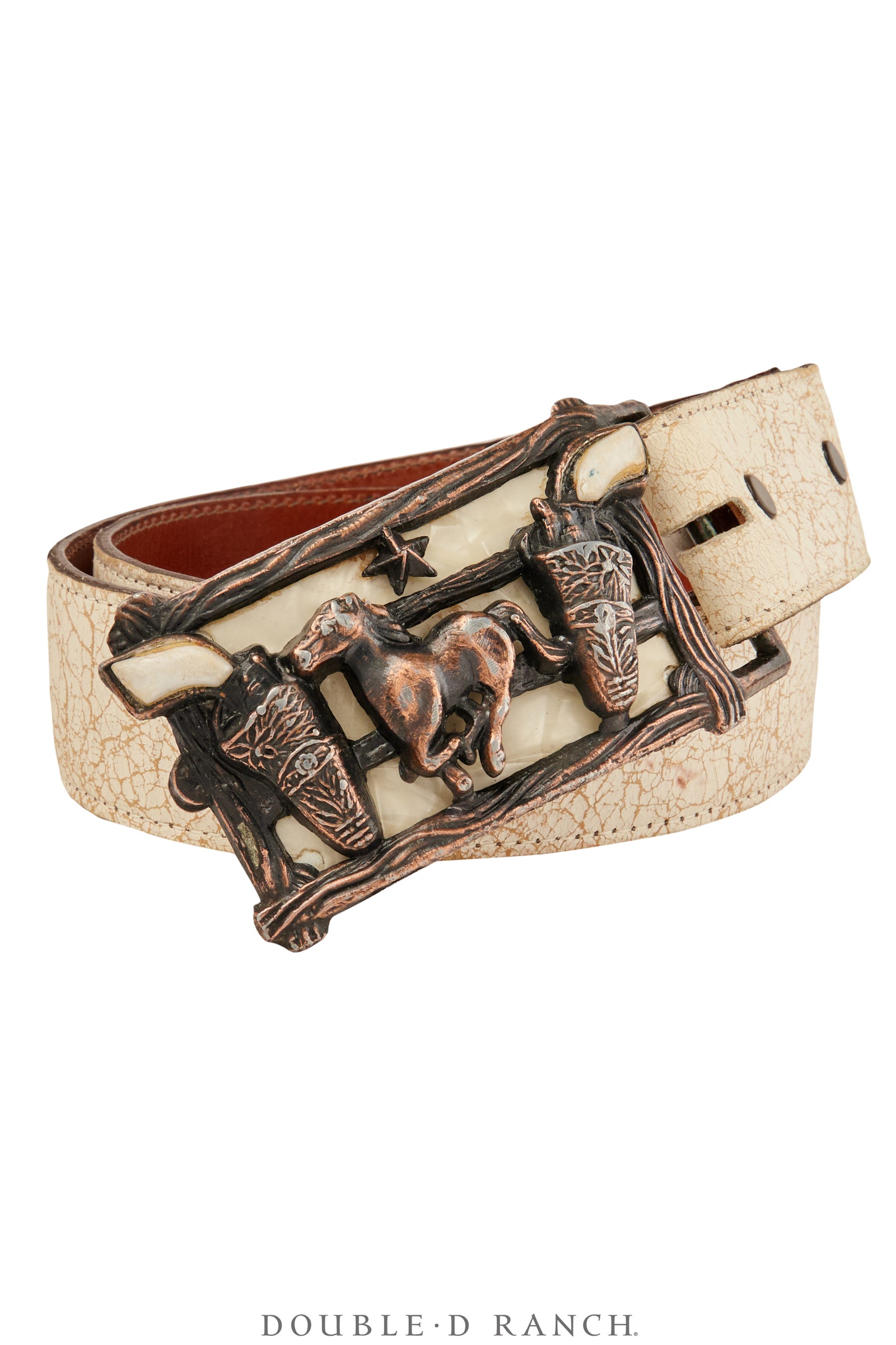Belt, A Vintage, Buckle, Western Kitsch, Novelty Western Icons With Pearlized Accents, Vintage, 862
