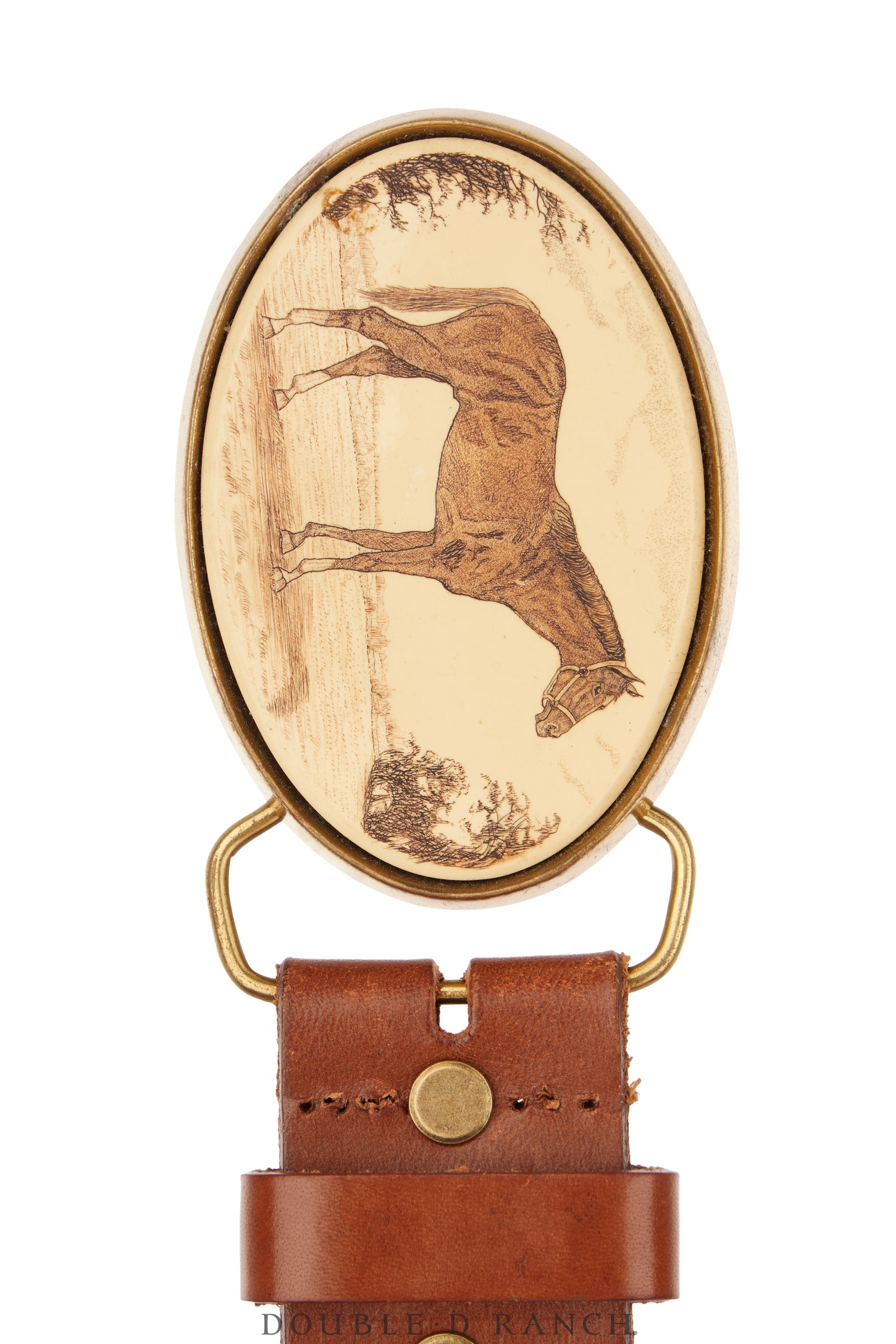 Belt, A Vintage, Scrimshaw, Horse, Hallmark, Vintage, 867