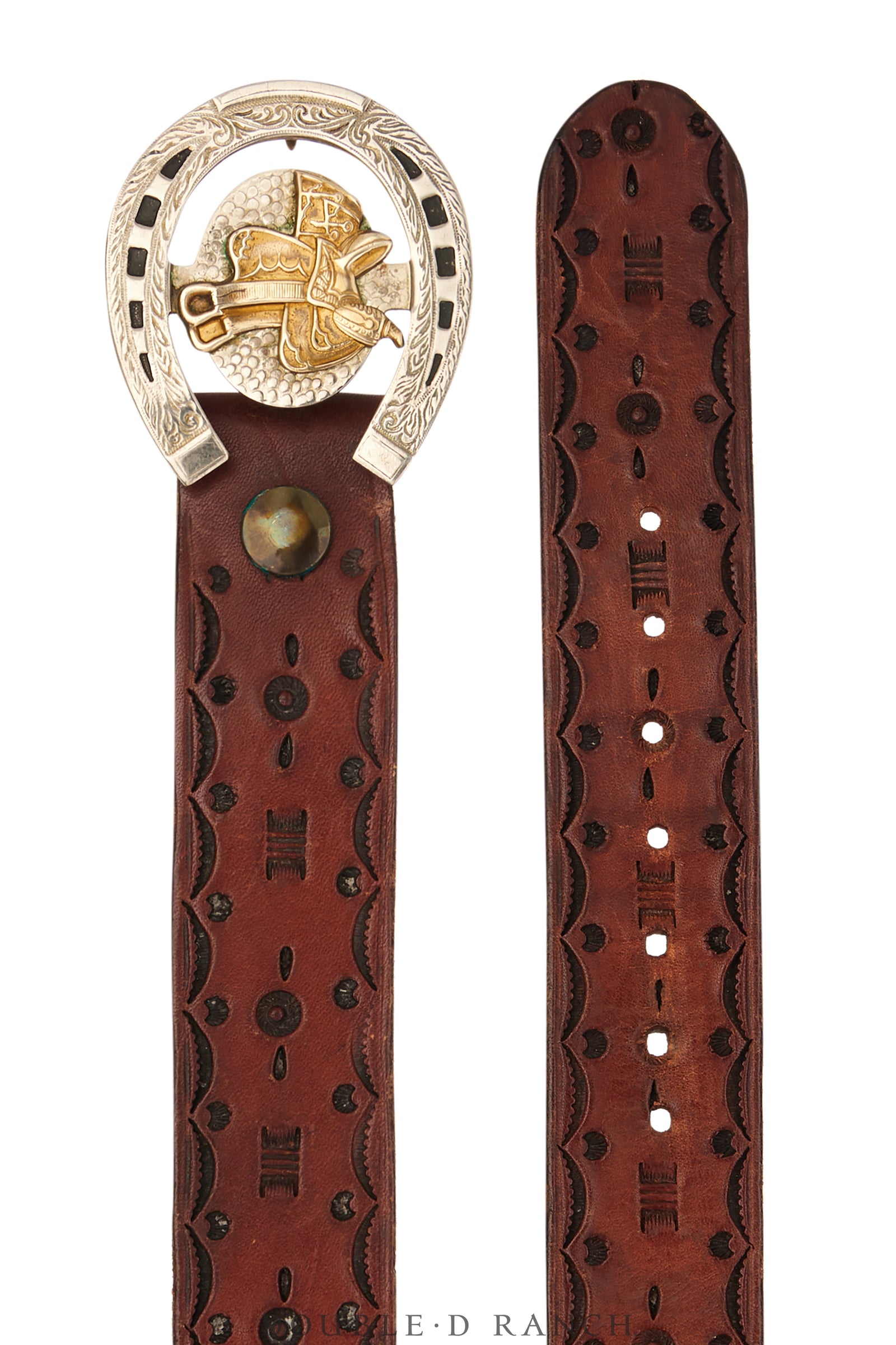 Belt, A Vintage, Buckle, Western, Horseshoe & Saddle, Vintage, 873