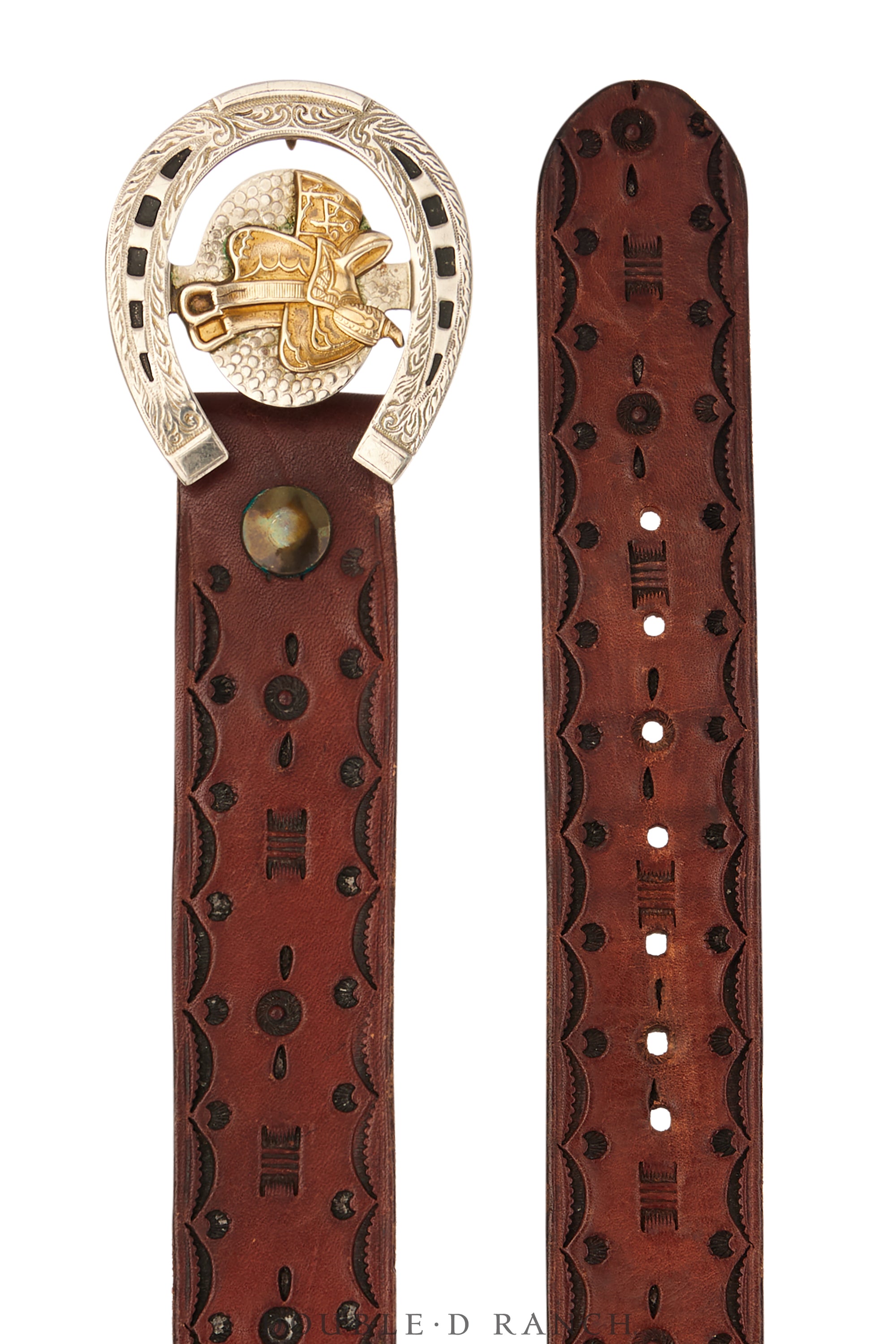 Belt, A Vintage, Buckle, Western, Horseshoe & Saddle, Vintage, 873
