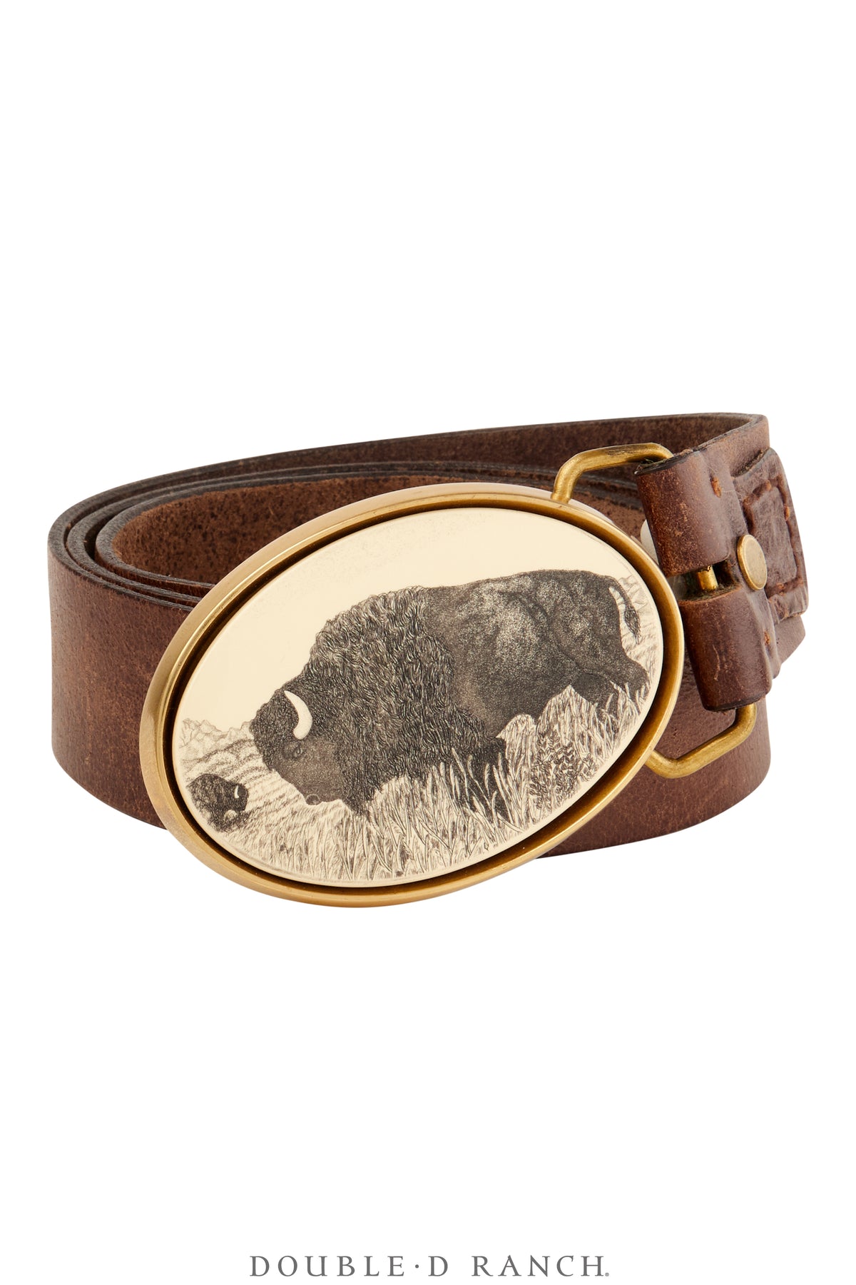 Belt, A Vintage, Faux Scrimshaw, Bison, Vintage, 876