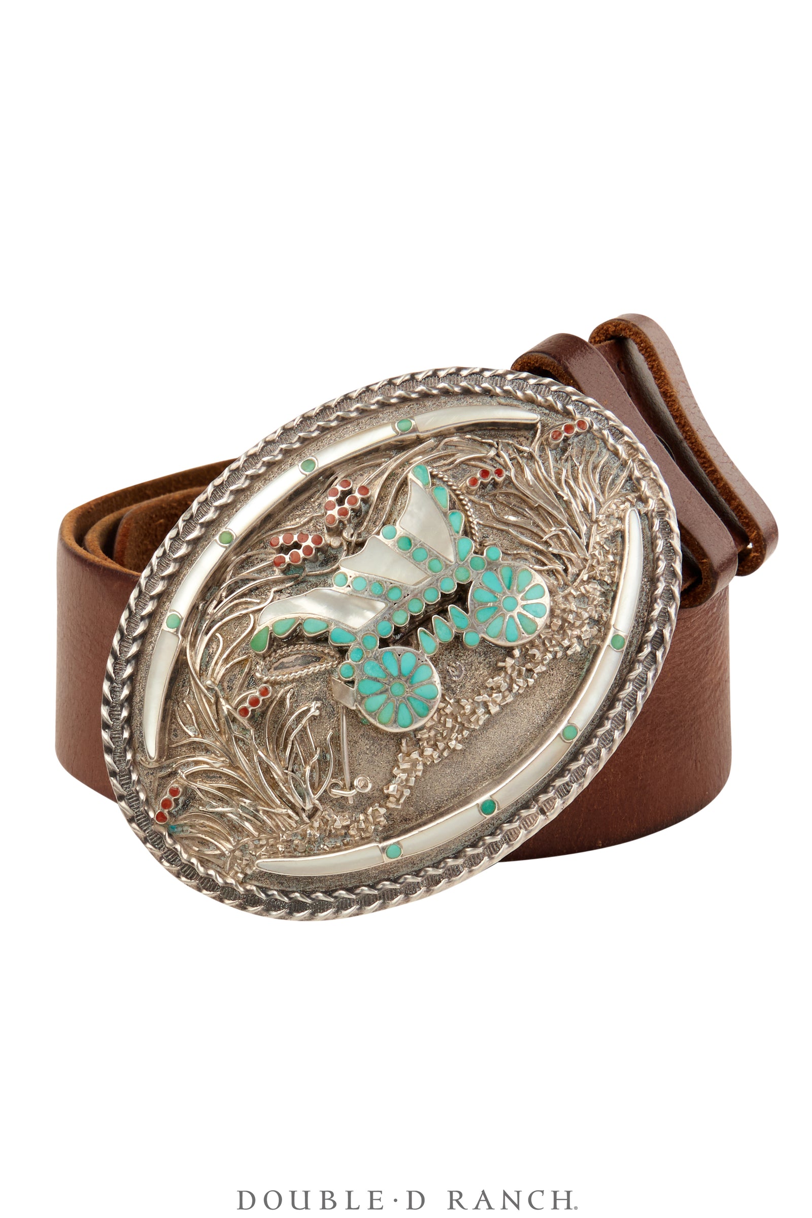 Belt, A Vintage, Buckle, Inlay, Conestoga Wagon, Dishta Hallmark, Vintage, 879