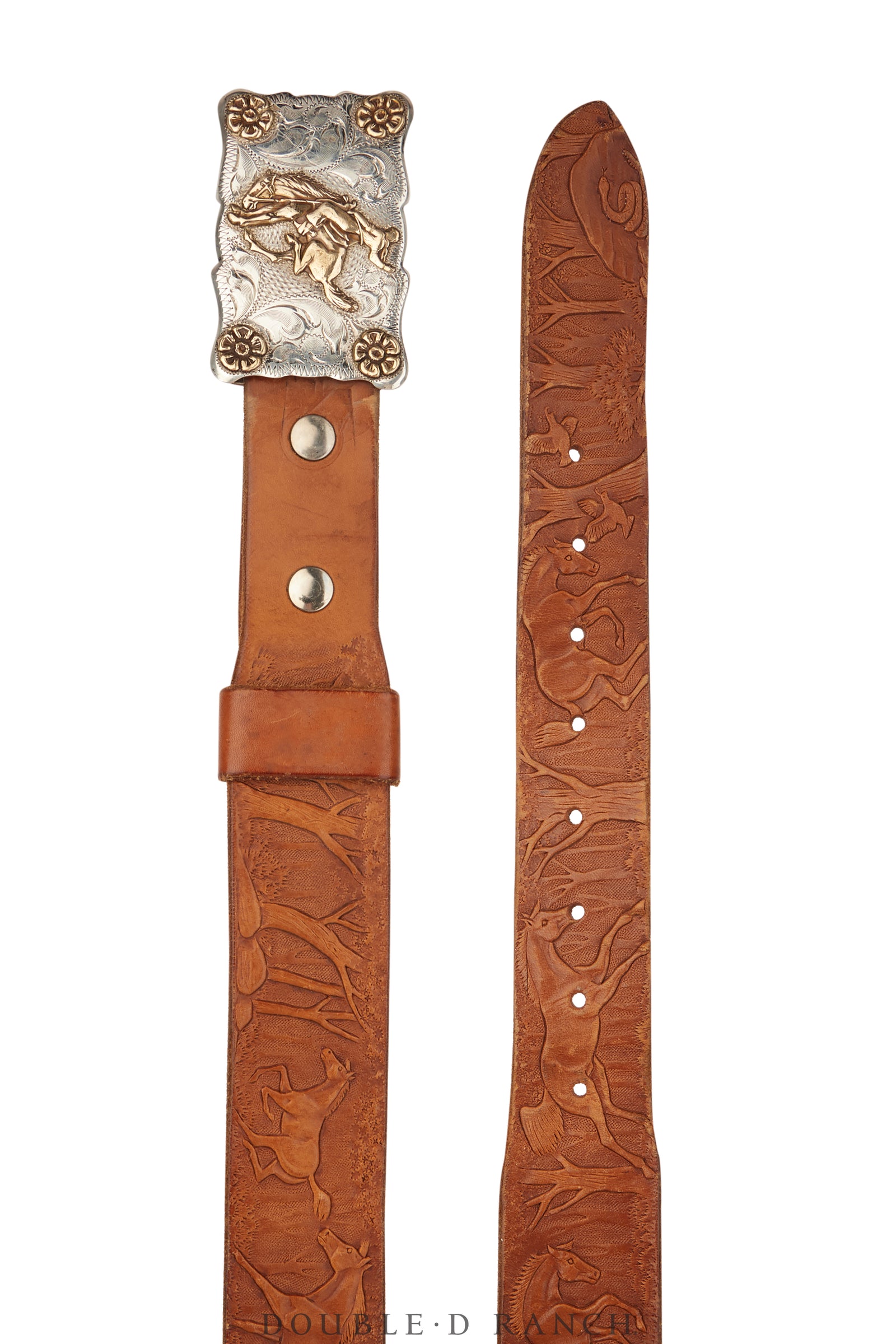 Belt, A Vintage, Buckle, Western, Bucking Bronc, Vintage, 886