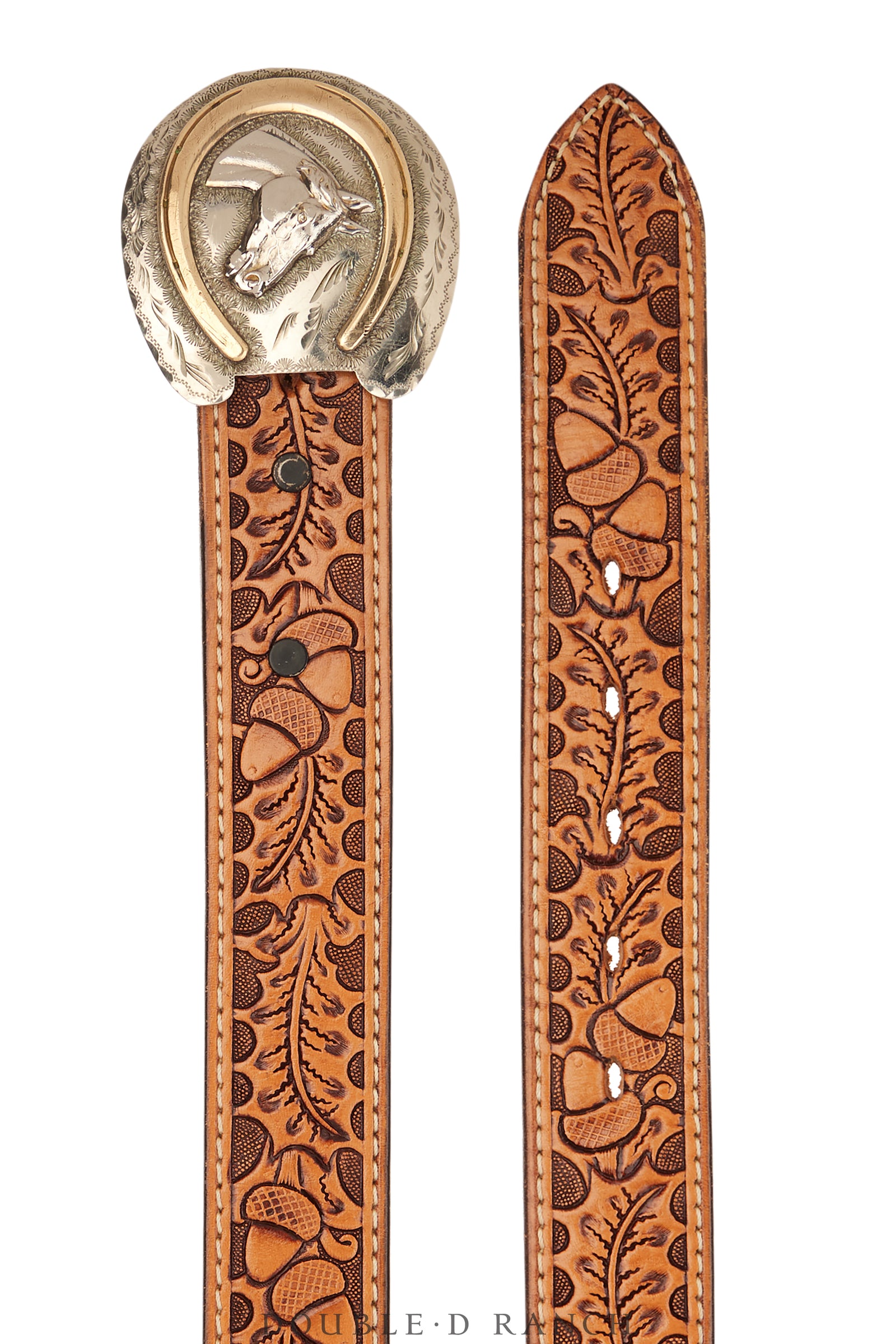 Belt, A Vintage, Buckle, Western, Horseshoe & Horse Profile, Mark, Vintage, 887